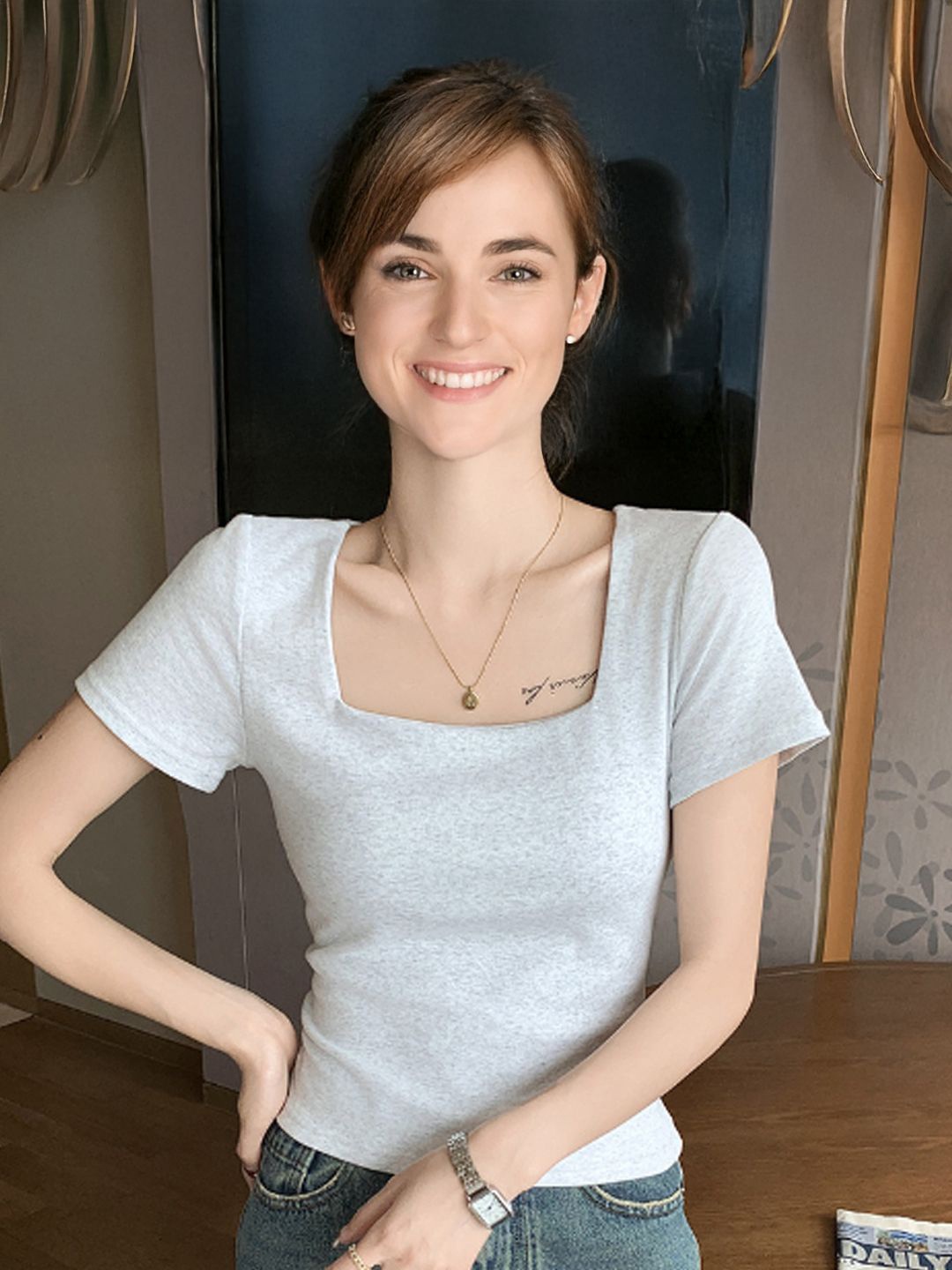 

StyleCast Crop Top, Grey