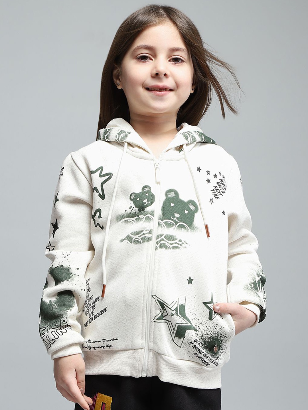 

Monte Carlo Girls Printed Sweatshirt, Off white