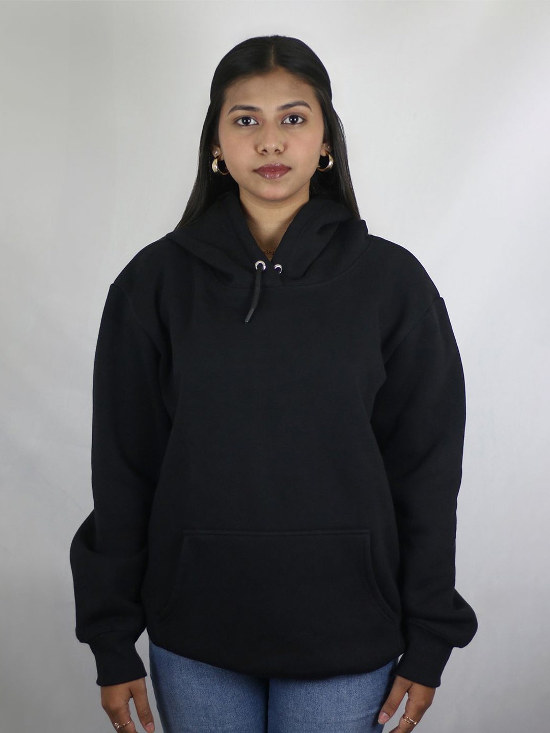 

EKSDEE Women Hooded Sweatshirt, Black