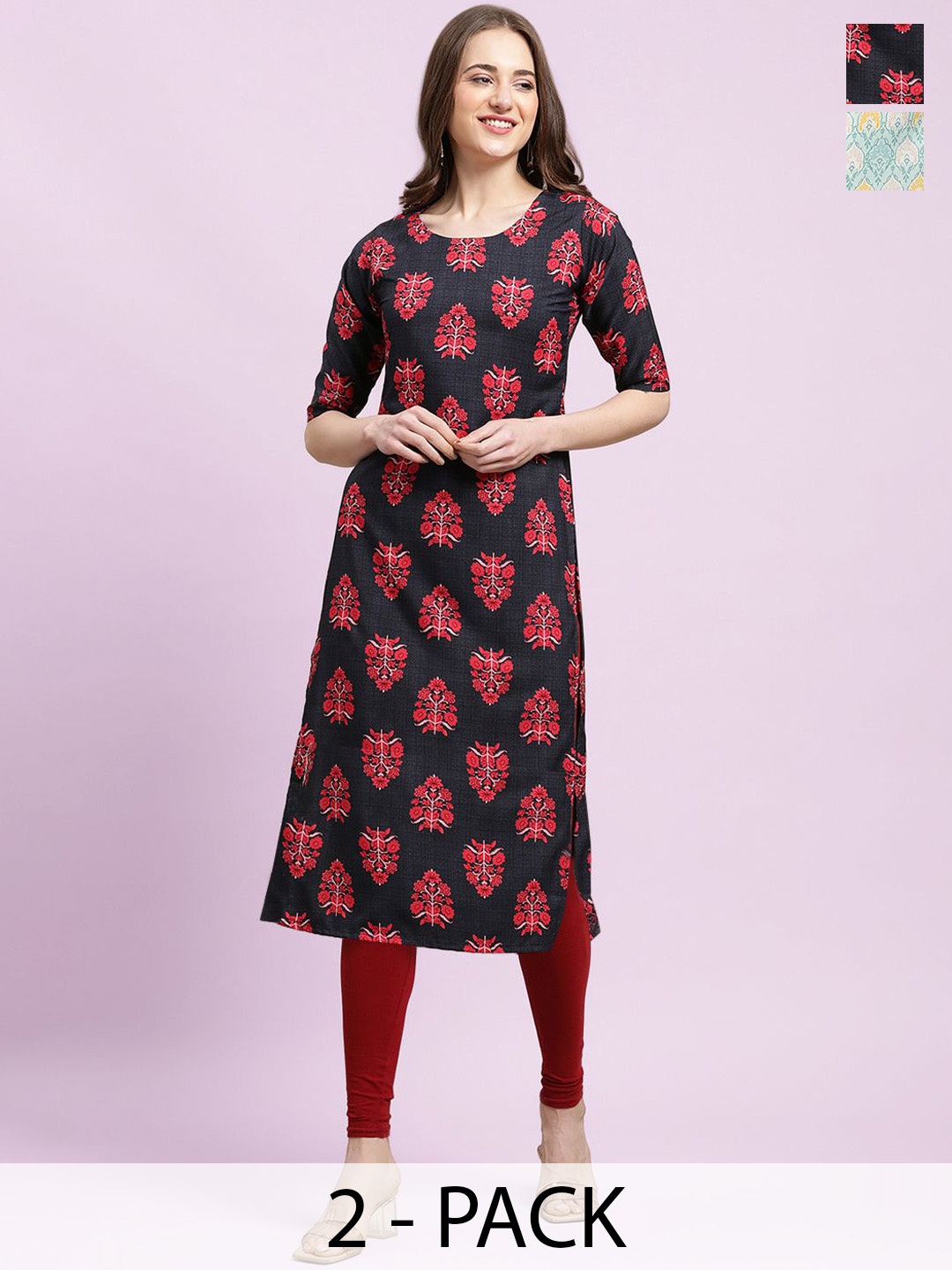 

Moda Rapido Women Ethnic Motifs Printed Floral Crepe Kurta, Multi