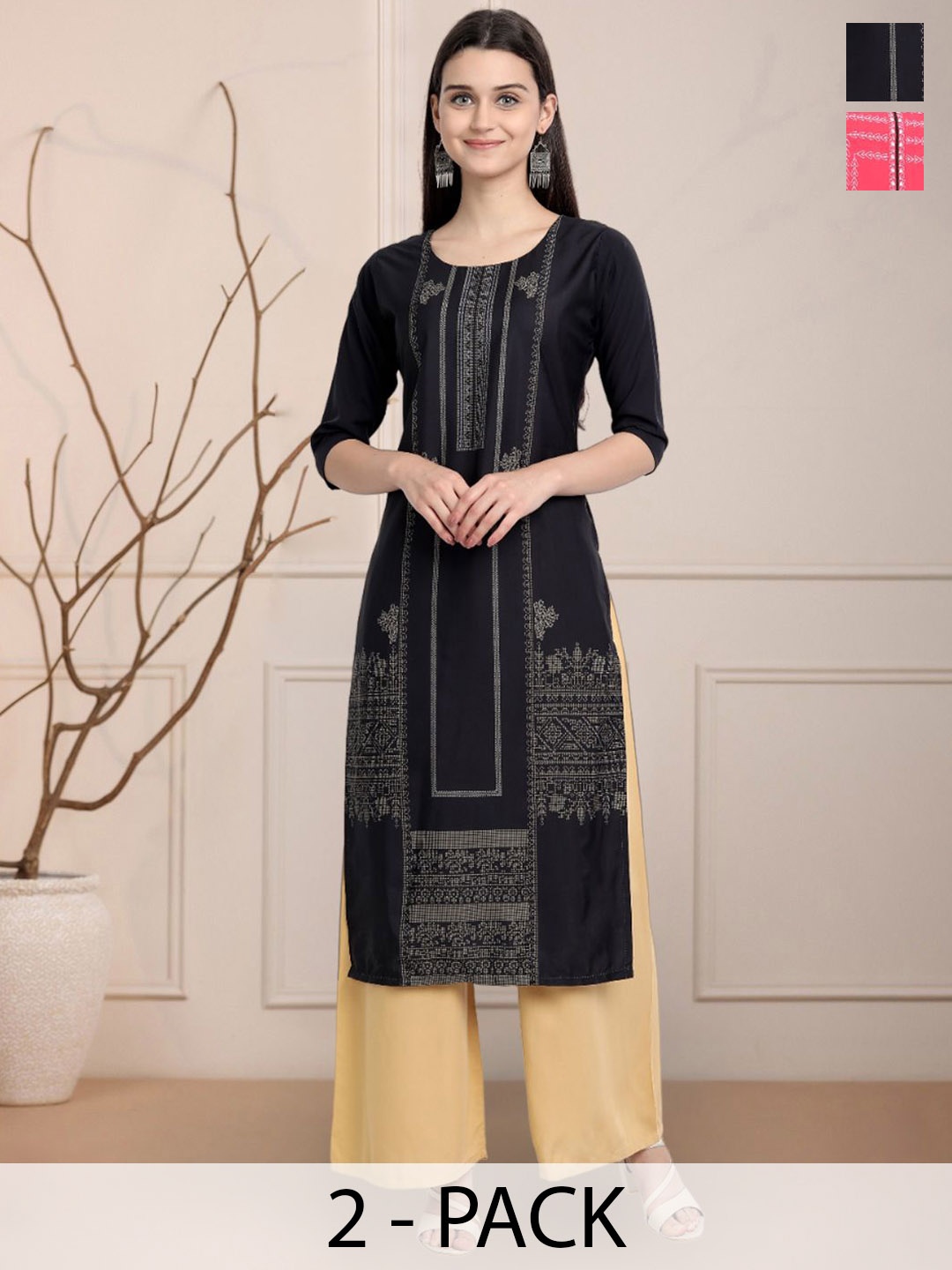 

Moda Rapido Women Ethnic Motifs Printed Floral Crepe Kurta, Multi