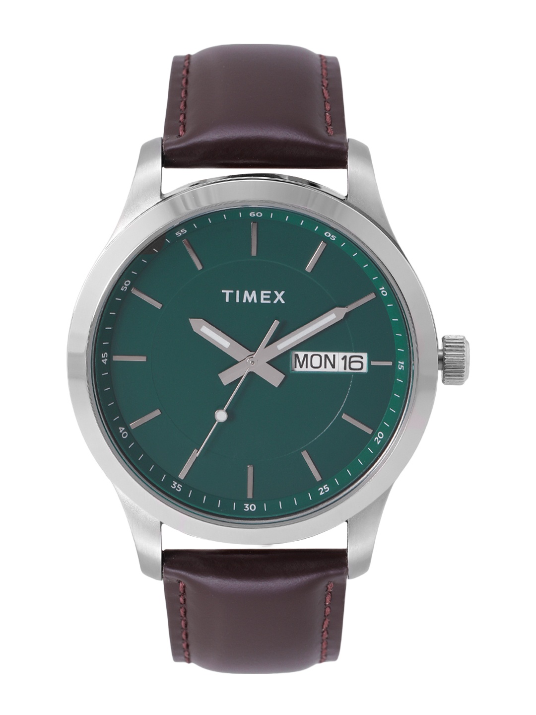 

Timex Men Leather Straps Analogue Watch TWEG20800, Green