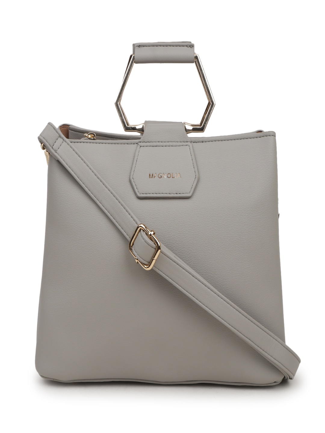 

MAGNOLIA Women Solid Structured Satchel Bag, Grey