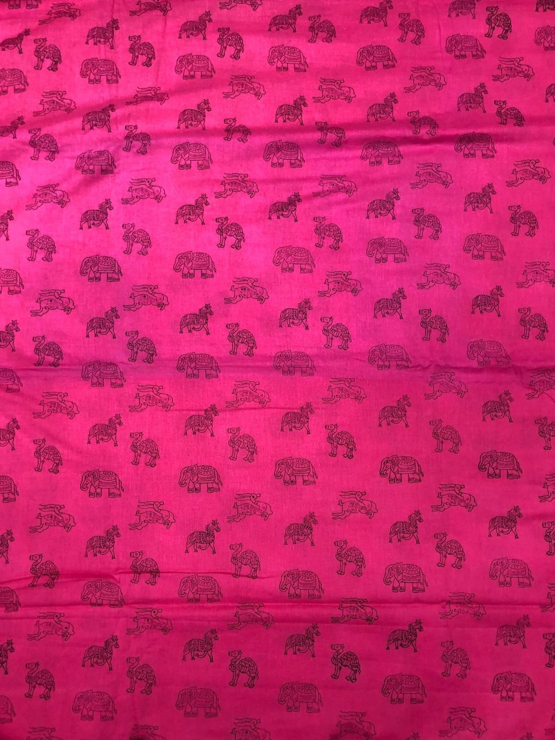 

PALASH Animal Printed Pure Cotton Unstitched Dress Material, Pink