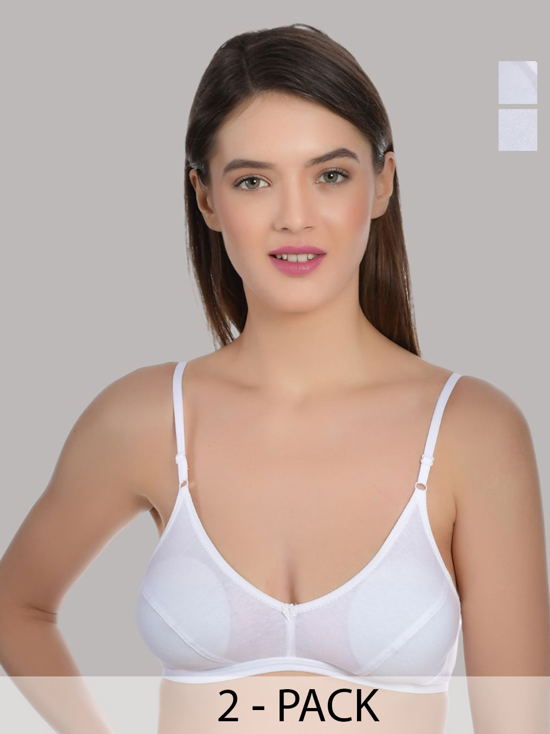 

Aimly women Solid Cotton Push-Up Bra Medium Coverage Back Closure, White
