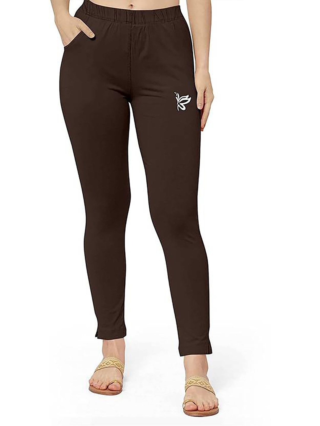 

Ktdd Trading Cotton Slim Fit Ankle Length Leggings, Brown