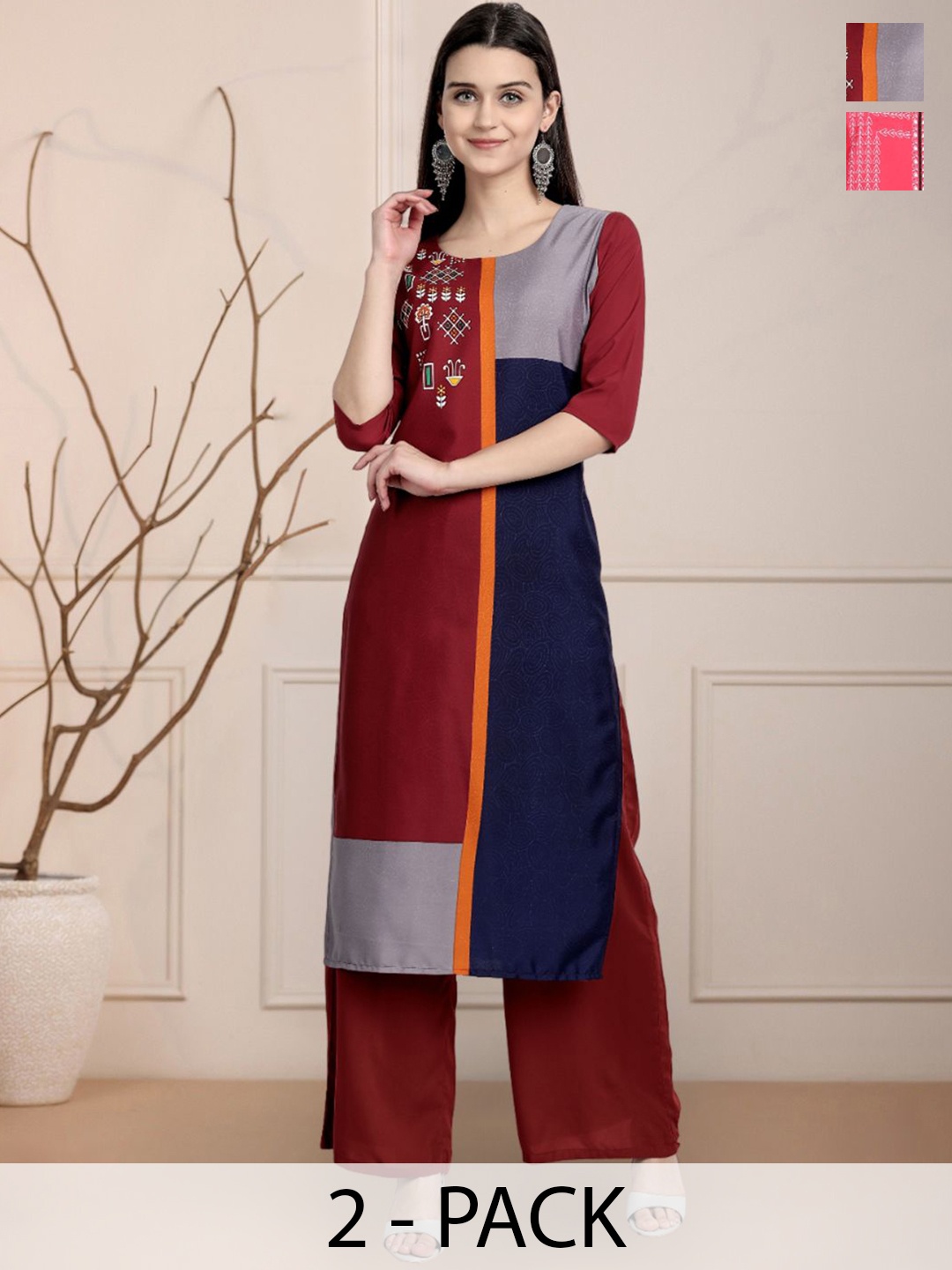 

Moda Rapido Women Ethnic Motifs Printed Floral Crepe Kurta, Multi