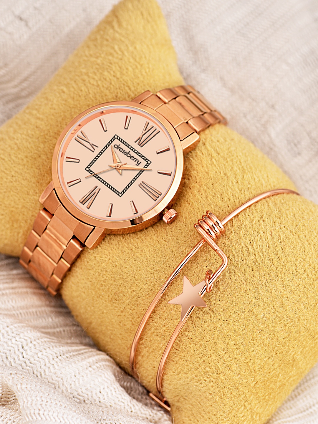 

DressBerry Watch & Bangle Watch Gift Set, Rose gold