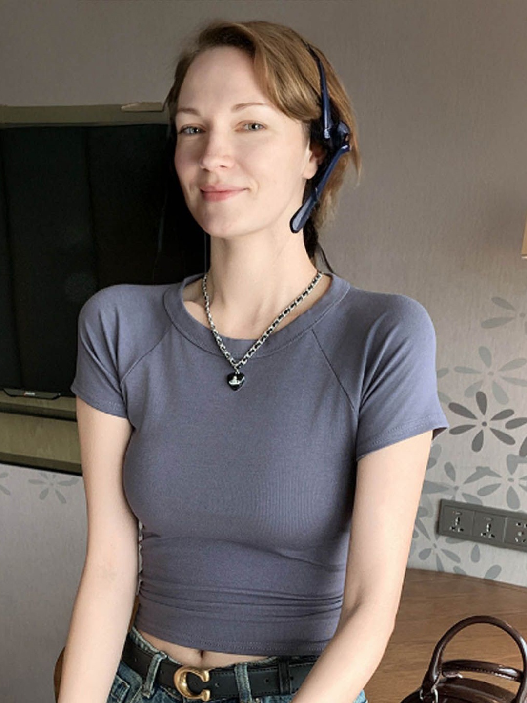 

StyleCast Crop Top, Grey