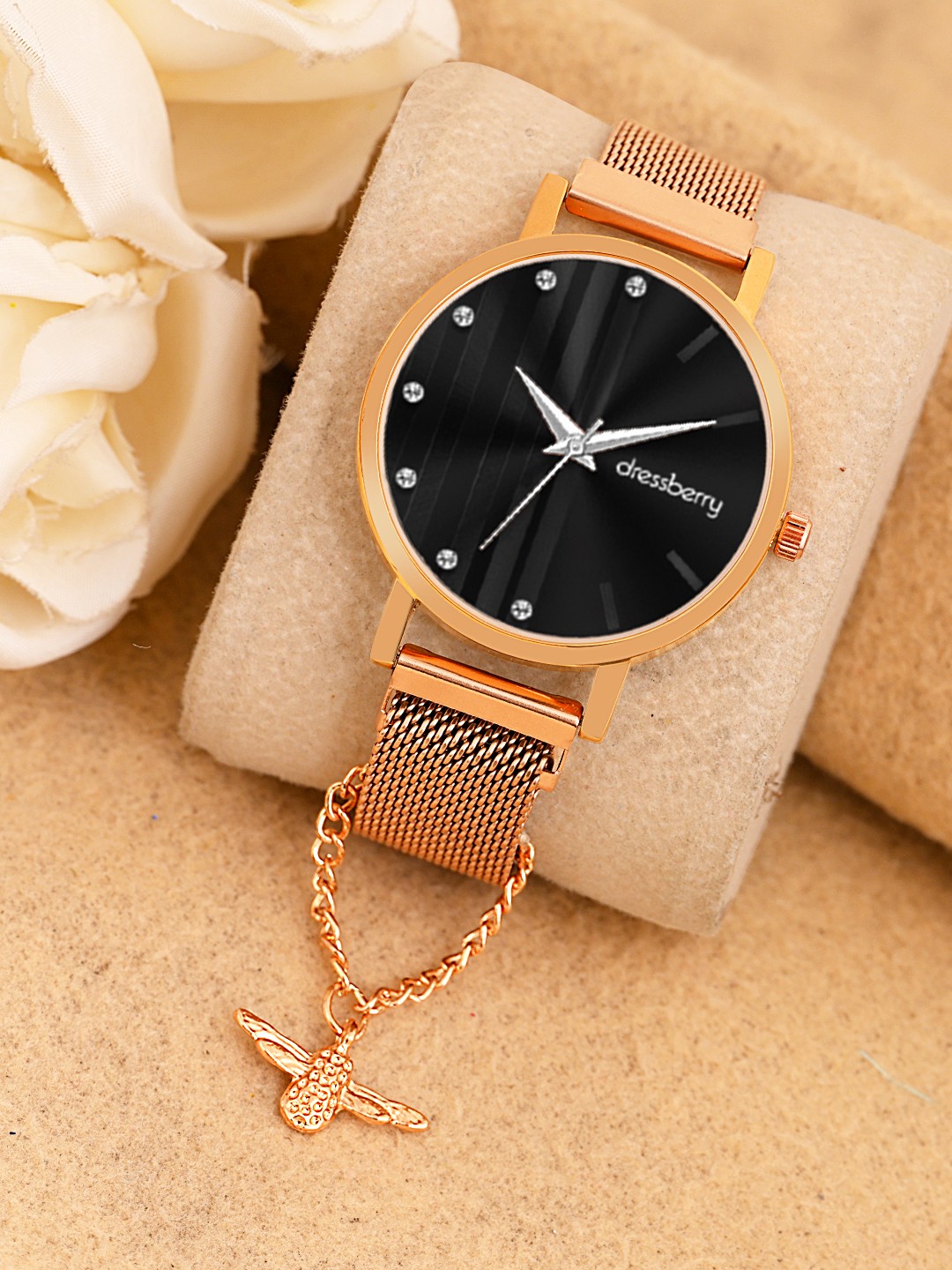 

DressBerry Watch With Charm Gift Set, Rose gold