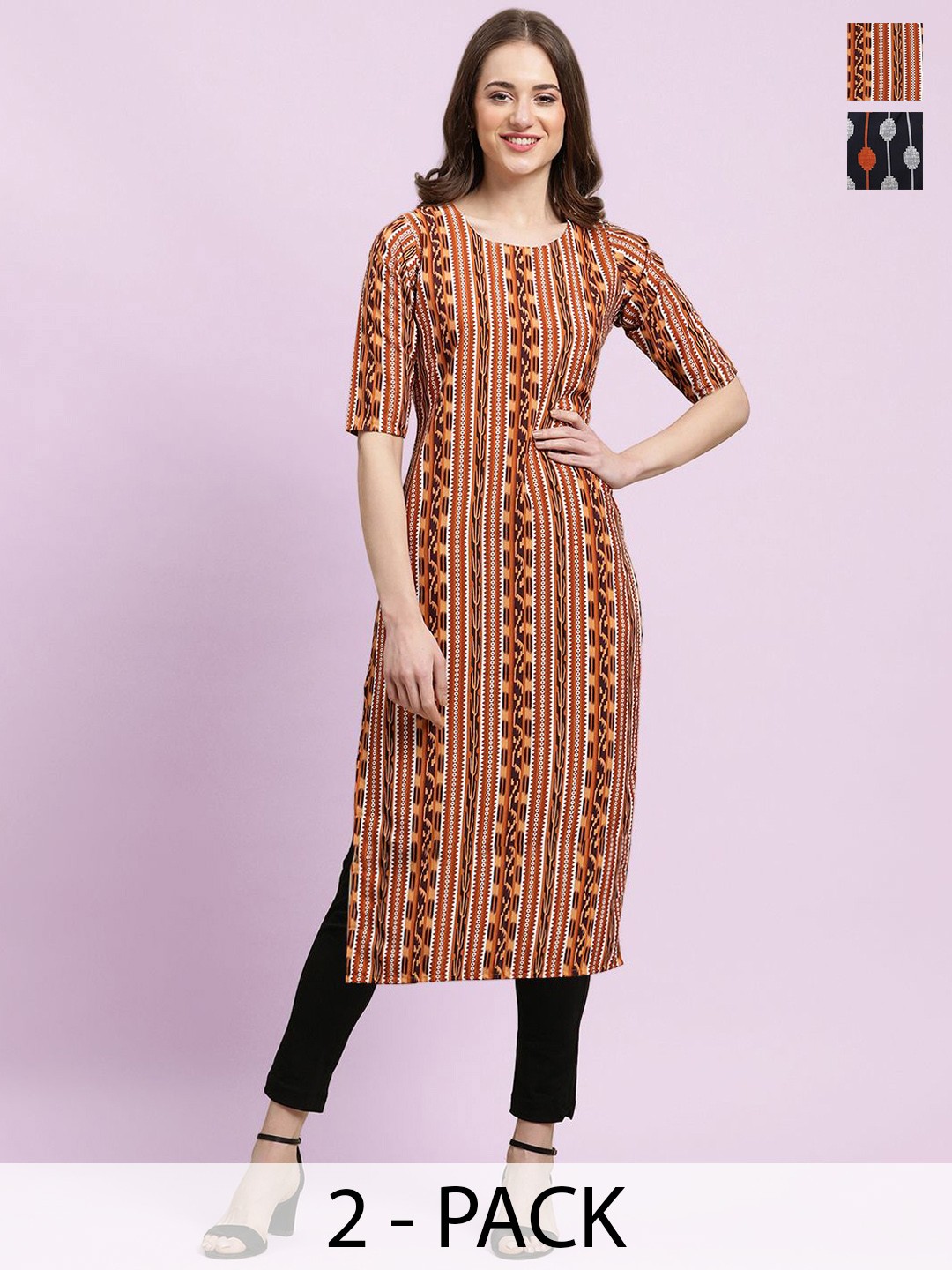 

Moda Rapido Women Ethnic Motifs Printed Floral Crepe Kurta, Multi