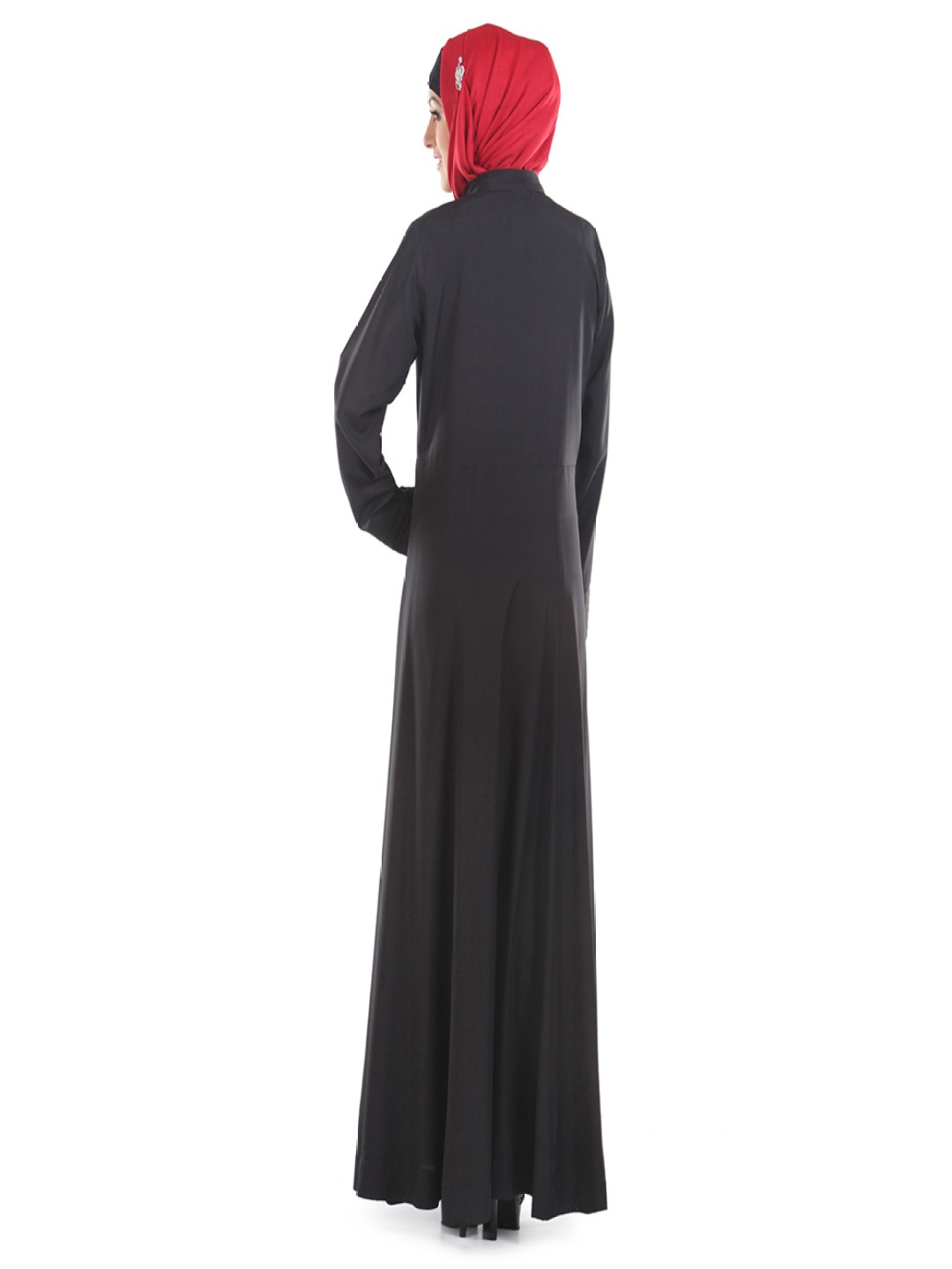 

MOMIN LIBAS Front Frill Abaya, Black