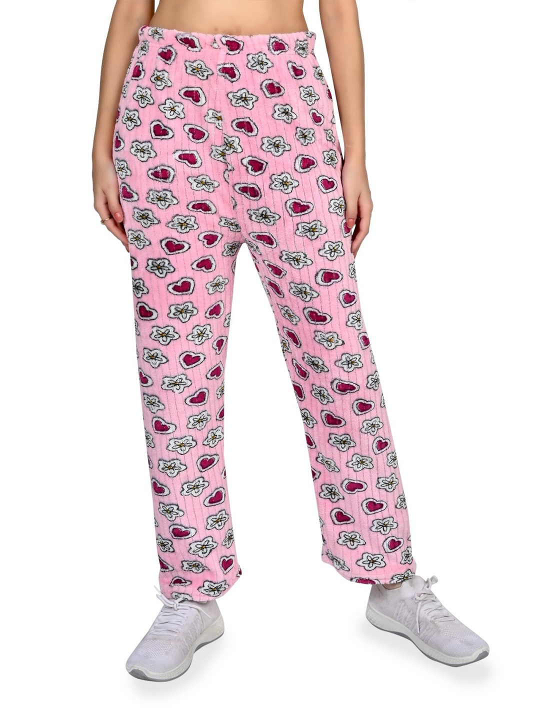 

NarNari Pack Of 2 Women Printed Regular Trousers, Pink