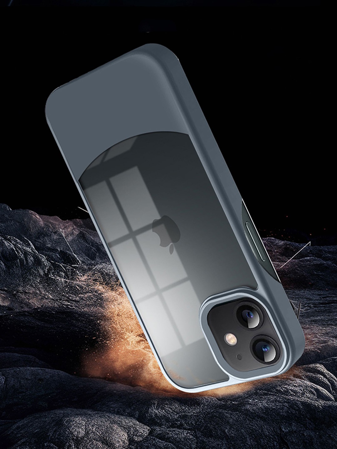 

Karwan Ultra-Hybrid Shockproof iPhone 12 Back Case, Grey