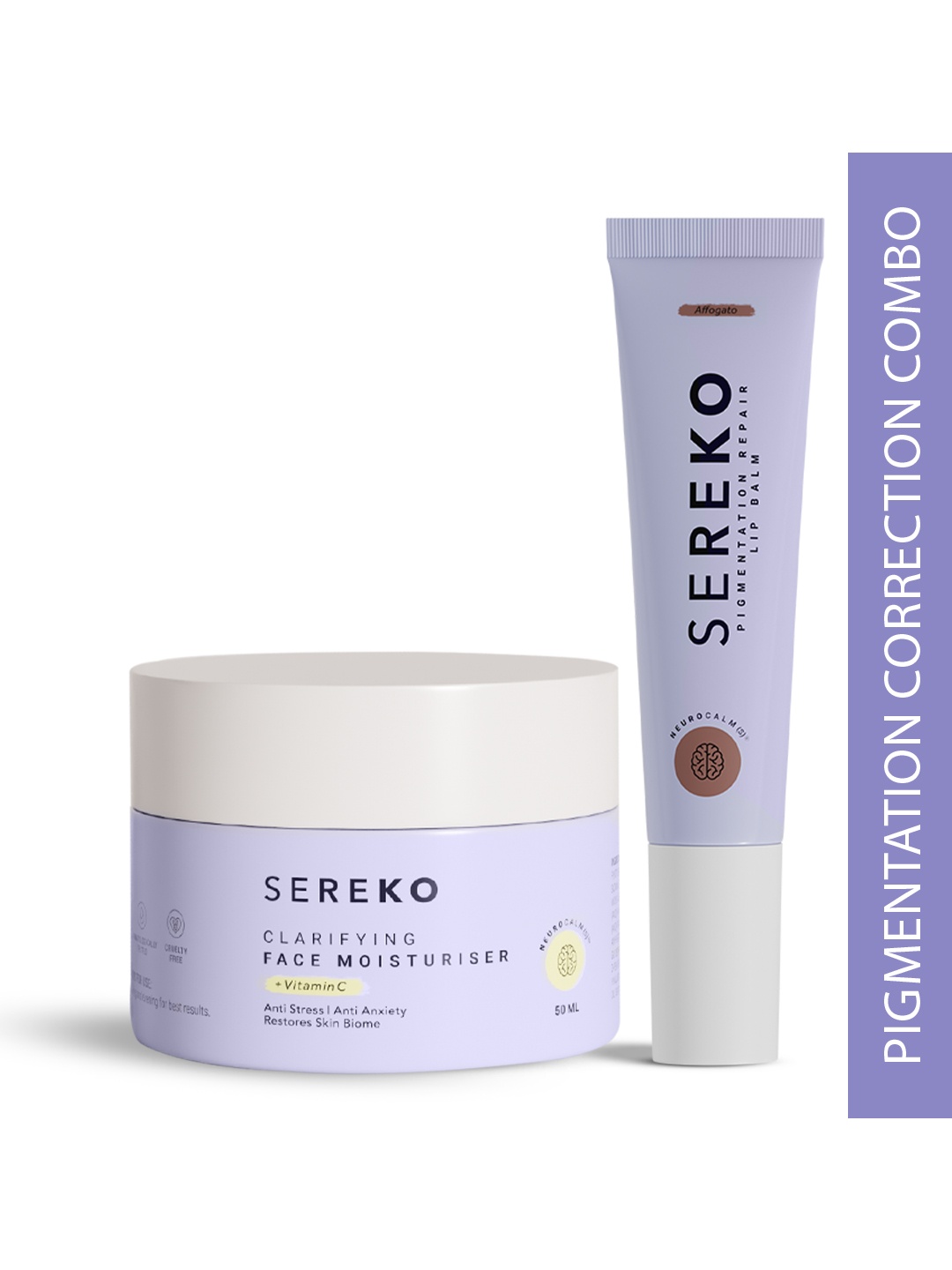 

SEREKO Set Of 2 Clarifying Face Moisturiser- 50 ml & Lip Balm- 8 g- Affogate, Purple