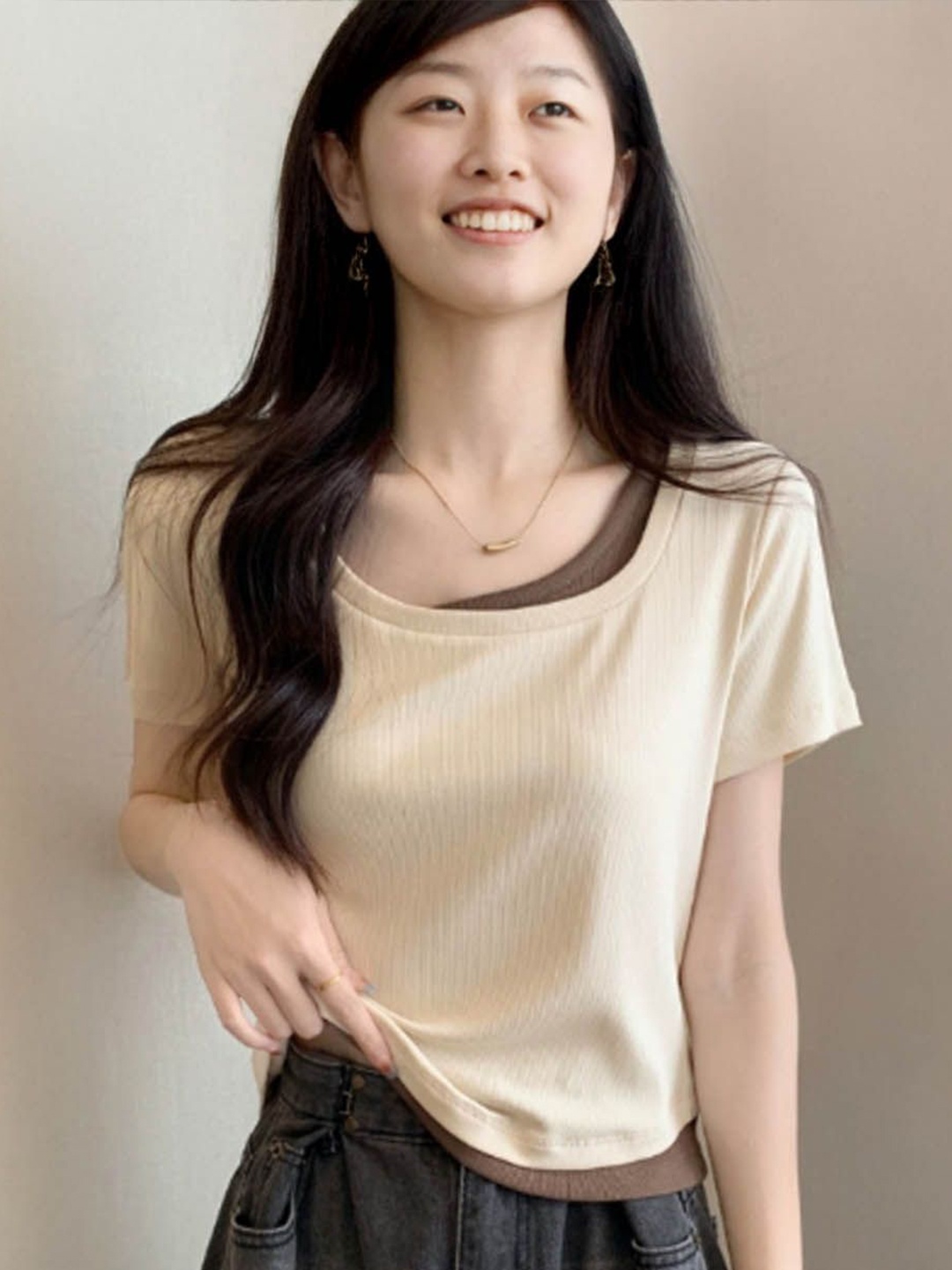 

StyleCast Top, Beige