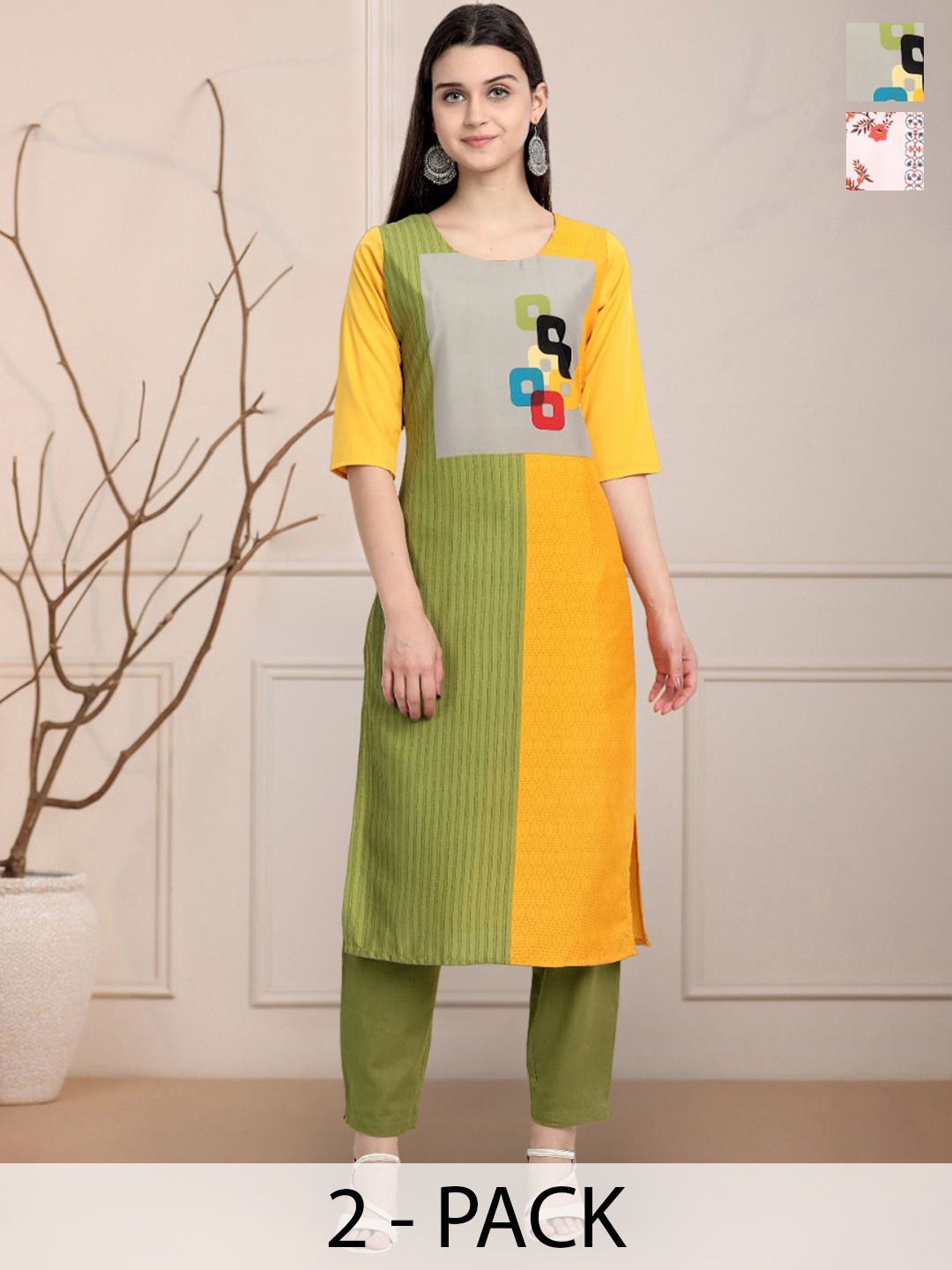 

Moda Rapido Women Ethnic Motifs Printed Floral Crepe Kurta, Multi