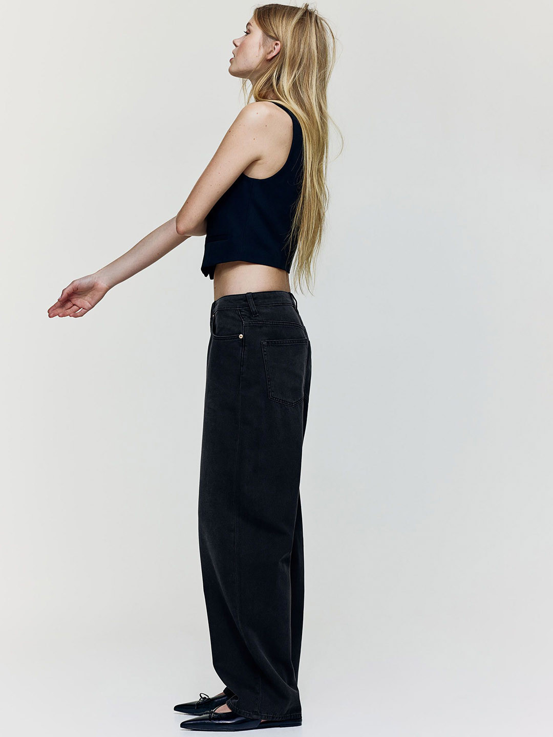 

H&M Baggy High Jeans, Black