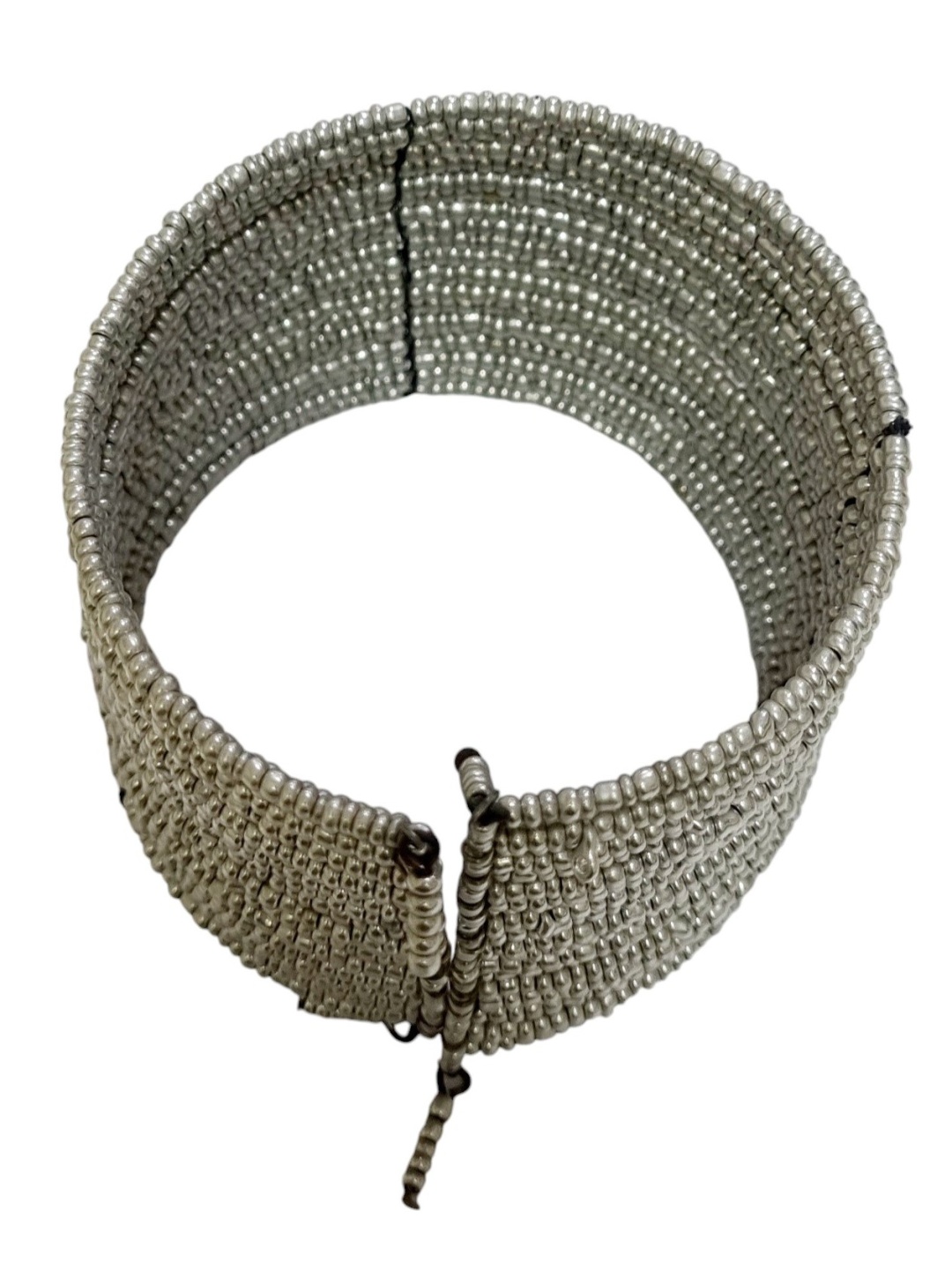 

Sangria Beaded Kada Bangle, Silver