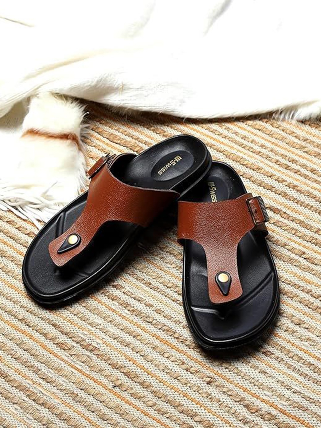 

BRAND VILLA Men Comfort Sandals, Tan