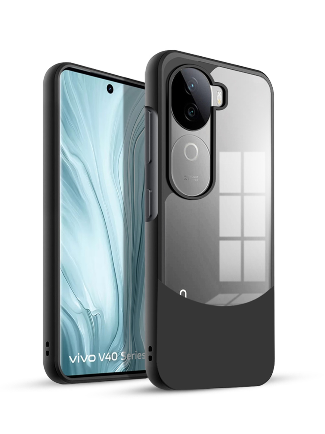 

Karwan Vivo V40E Ultra Hybrid Shockproof Back Case, Black