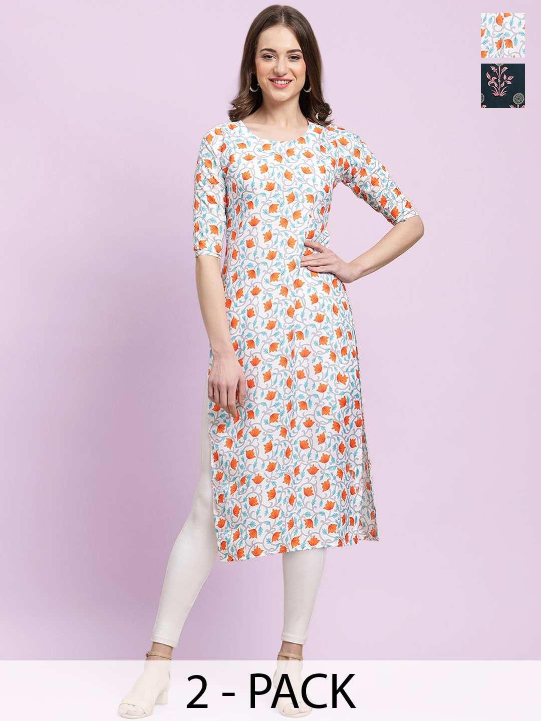 

Moda Rapido Women Ethnic Motifs Printed Floral Crepe Kurta, Multi