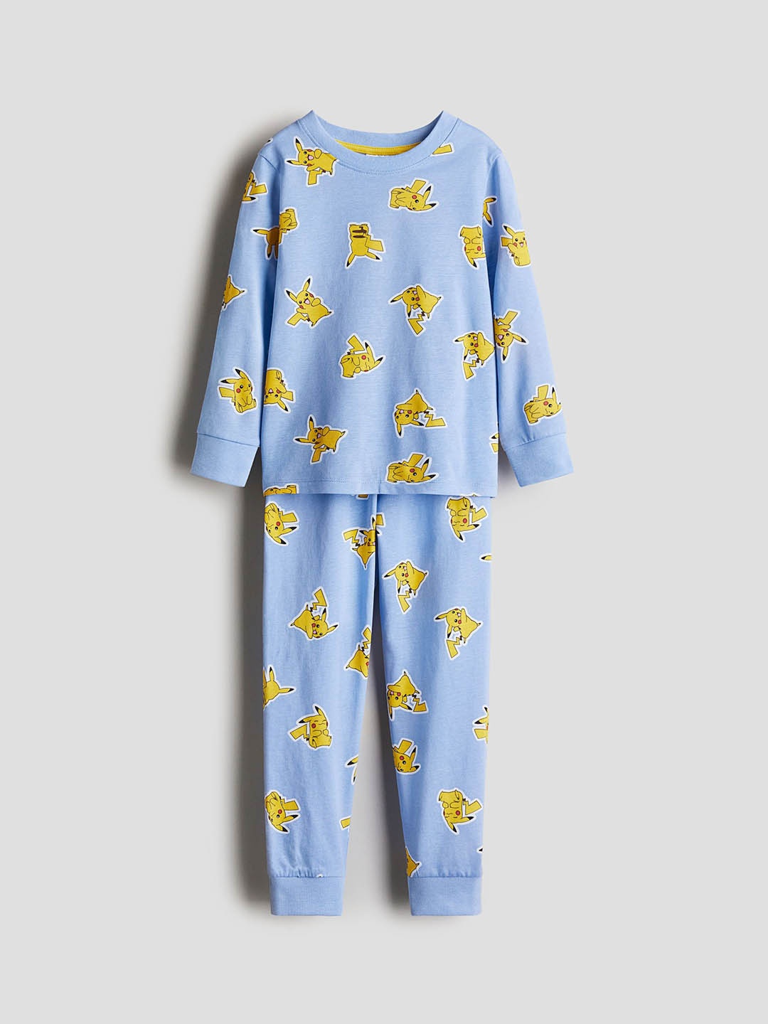 

H&M Printed Cotton Jersey Pyjamas, Blue