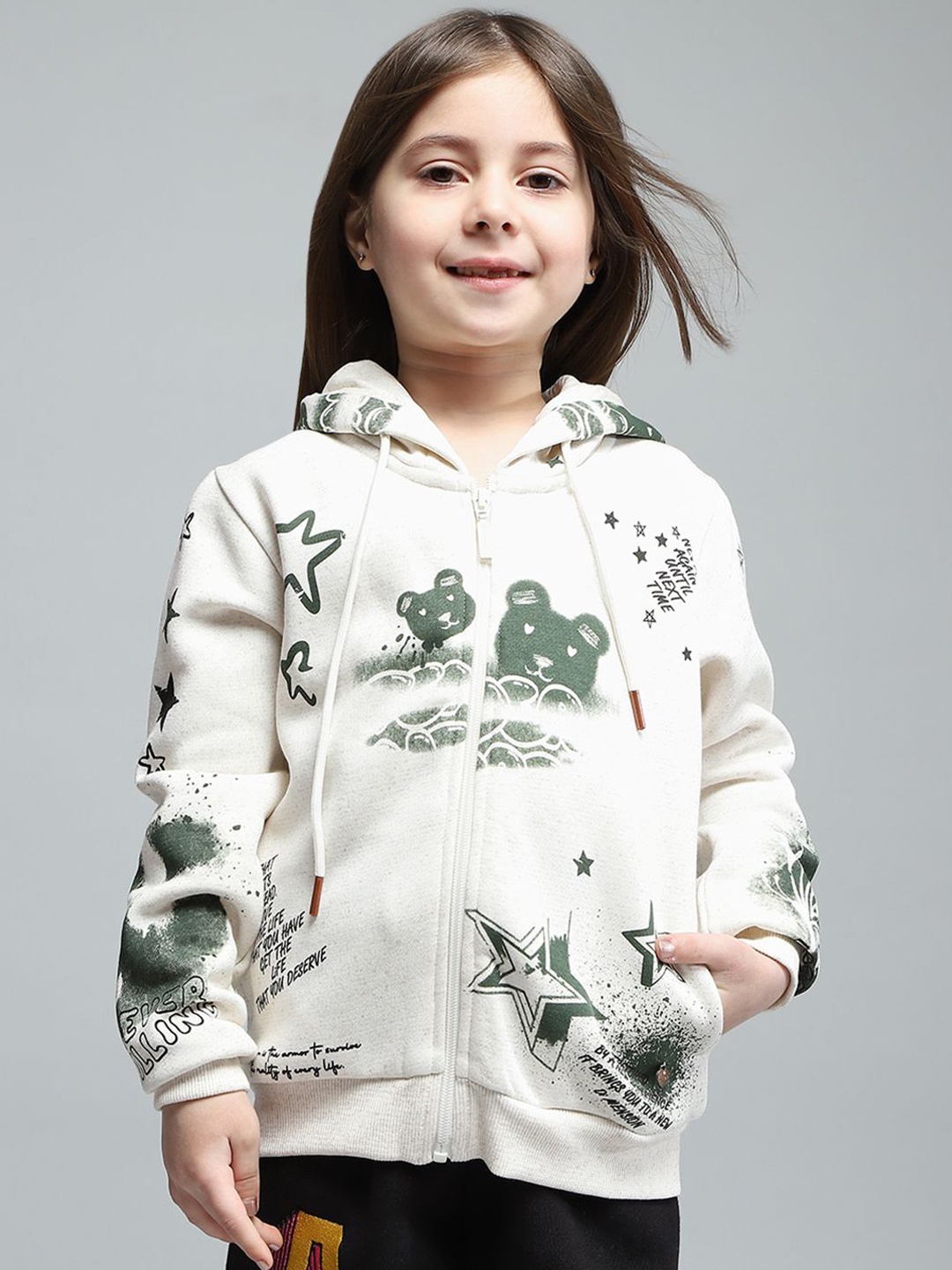 

Monte Carlo Girls Printed Sweatshirt, Off white