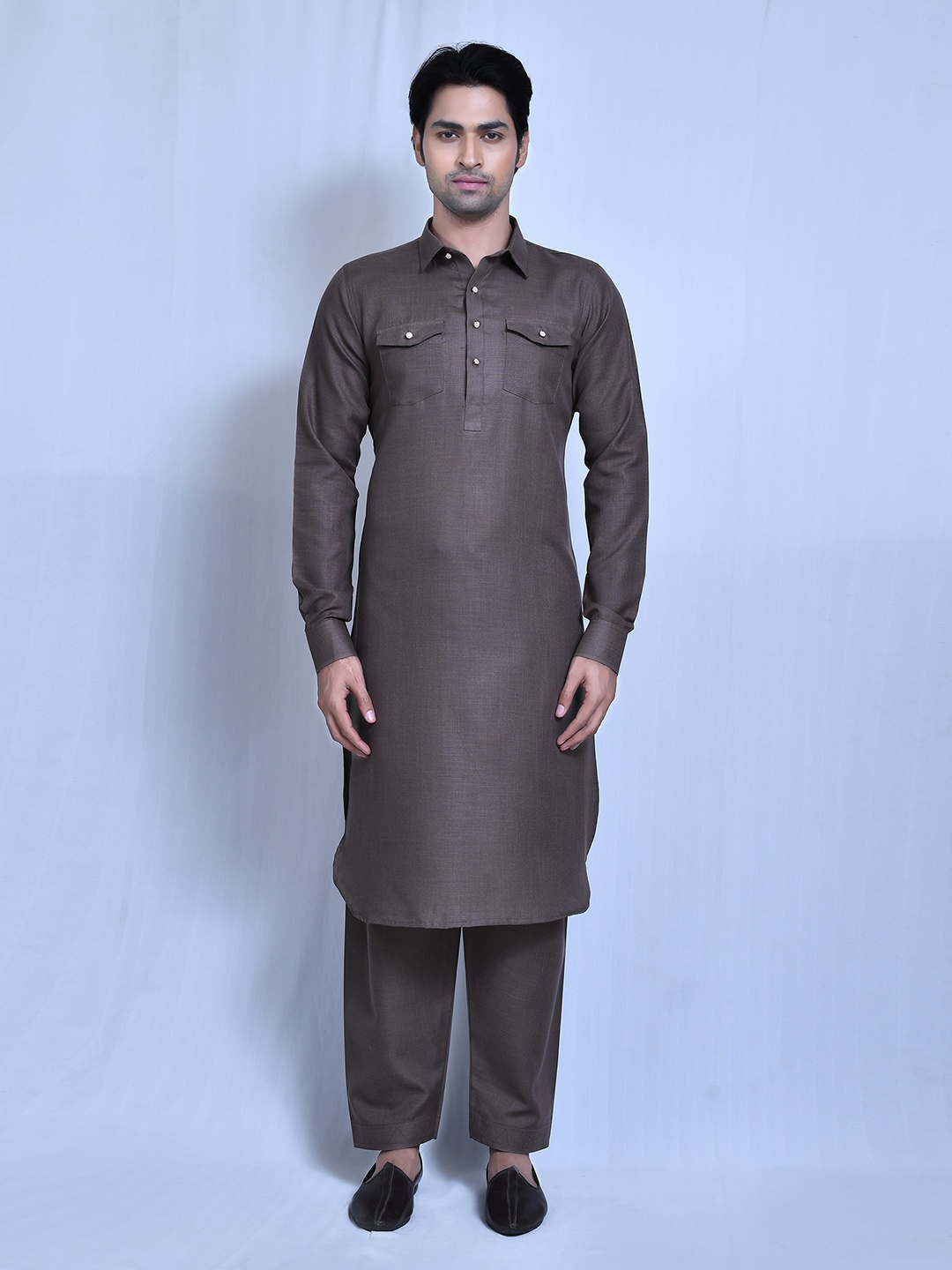 

Aryavir Malhotra Men Regular Pure Cotton Kurta with Trousers, Grey