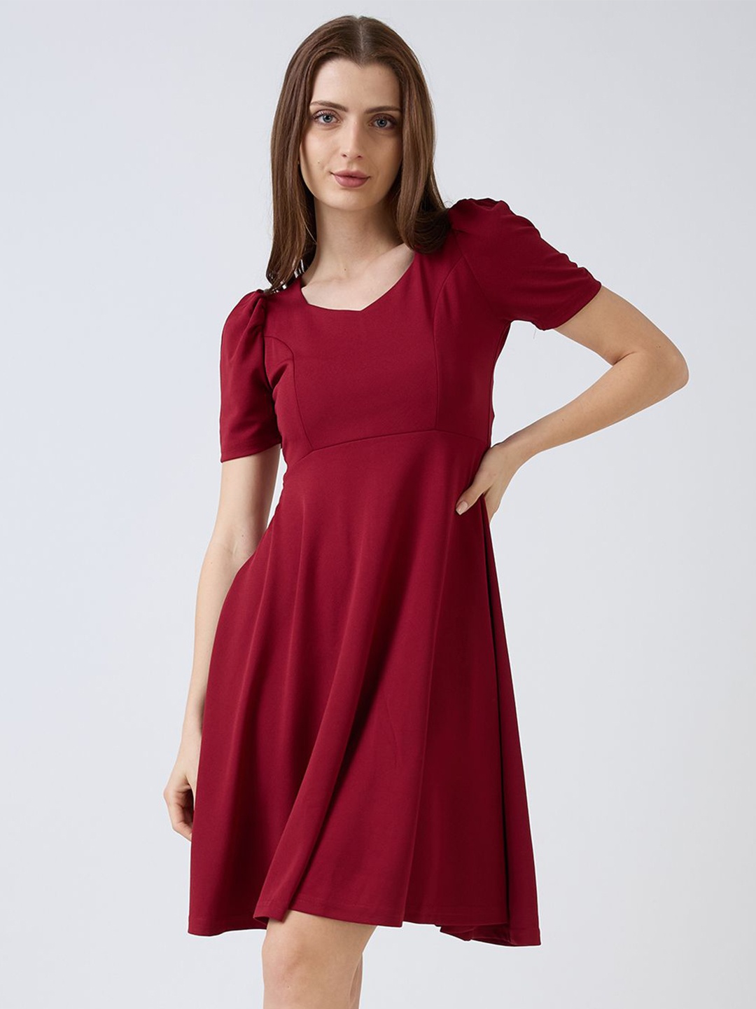 

SZN Fit & Flare Dress, Maroon