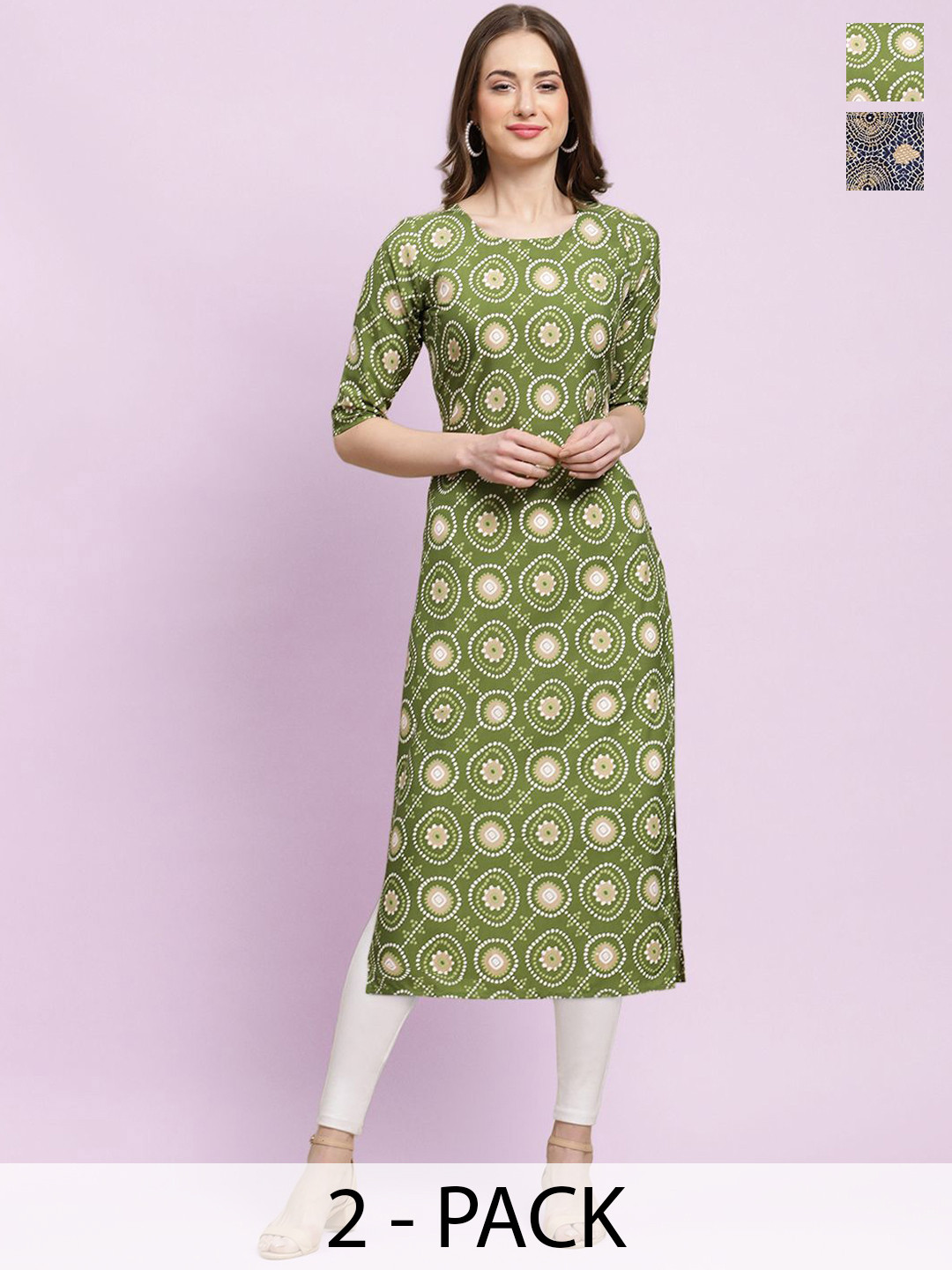 

Moda Rapido Women Ethnic Motifs Printed Floral Crepe Kurta, Multi
