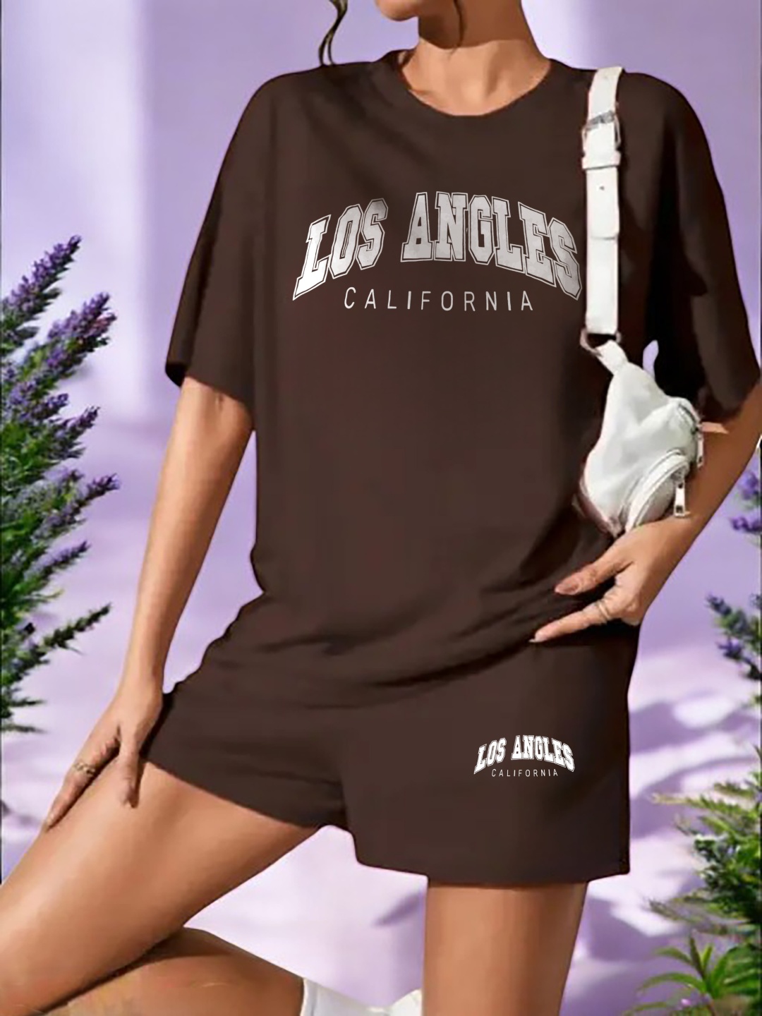 

My Swag Women Typography Printed Pure Cotton Co-ord Set, Brown