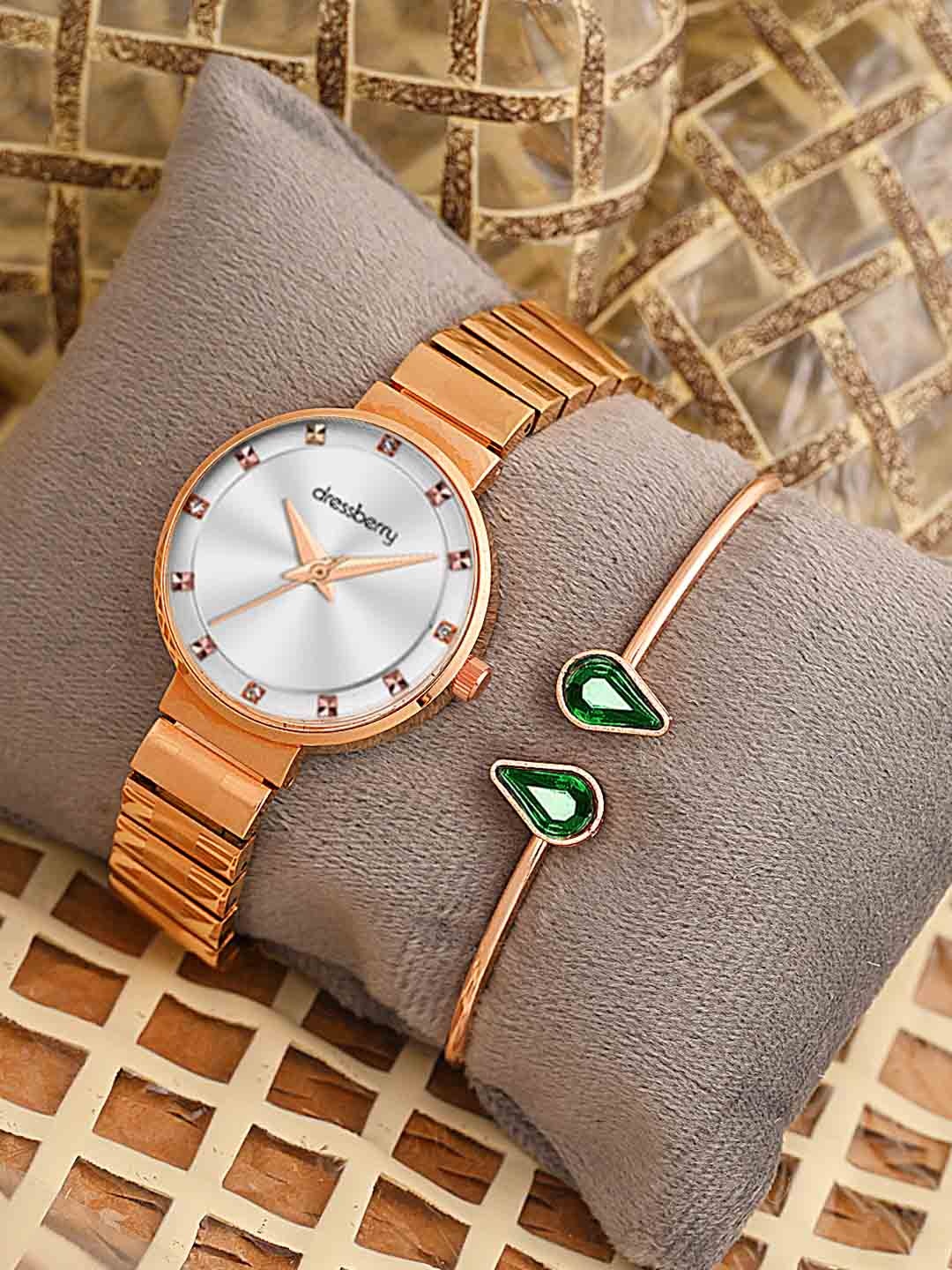 

DressBerry Watch & Bangle Watch Gift Set, Rose gold