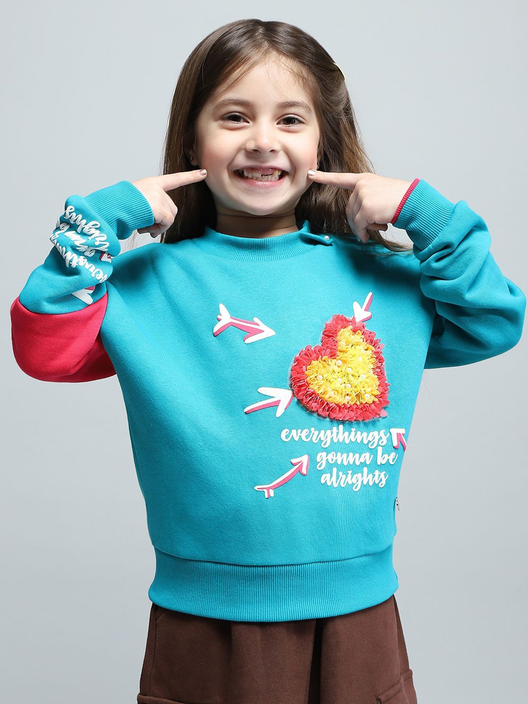 

Monte Carlo Girls Printed Sweatshirt, Teal