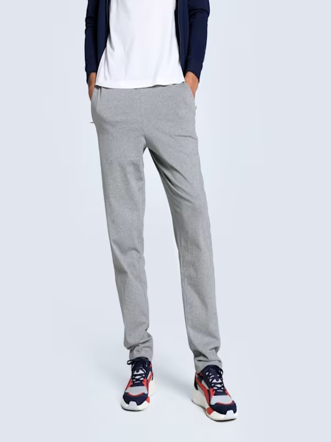 

Moda Rapido Men Cotton Straight Fit Track Pant, Grey melange