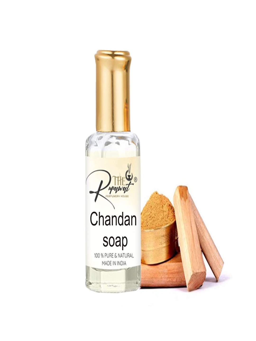 

THE RUPAWAT Perfumery House Chandan Soap Natural & Alcohol Free Attar - 12 ml, Transparent