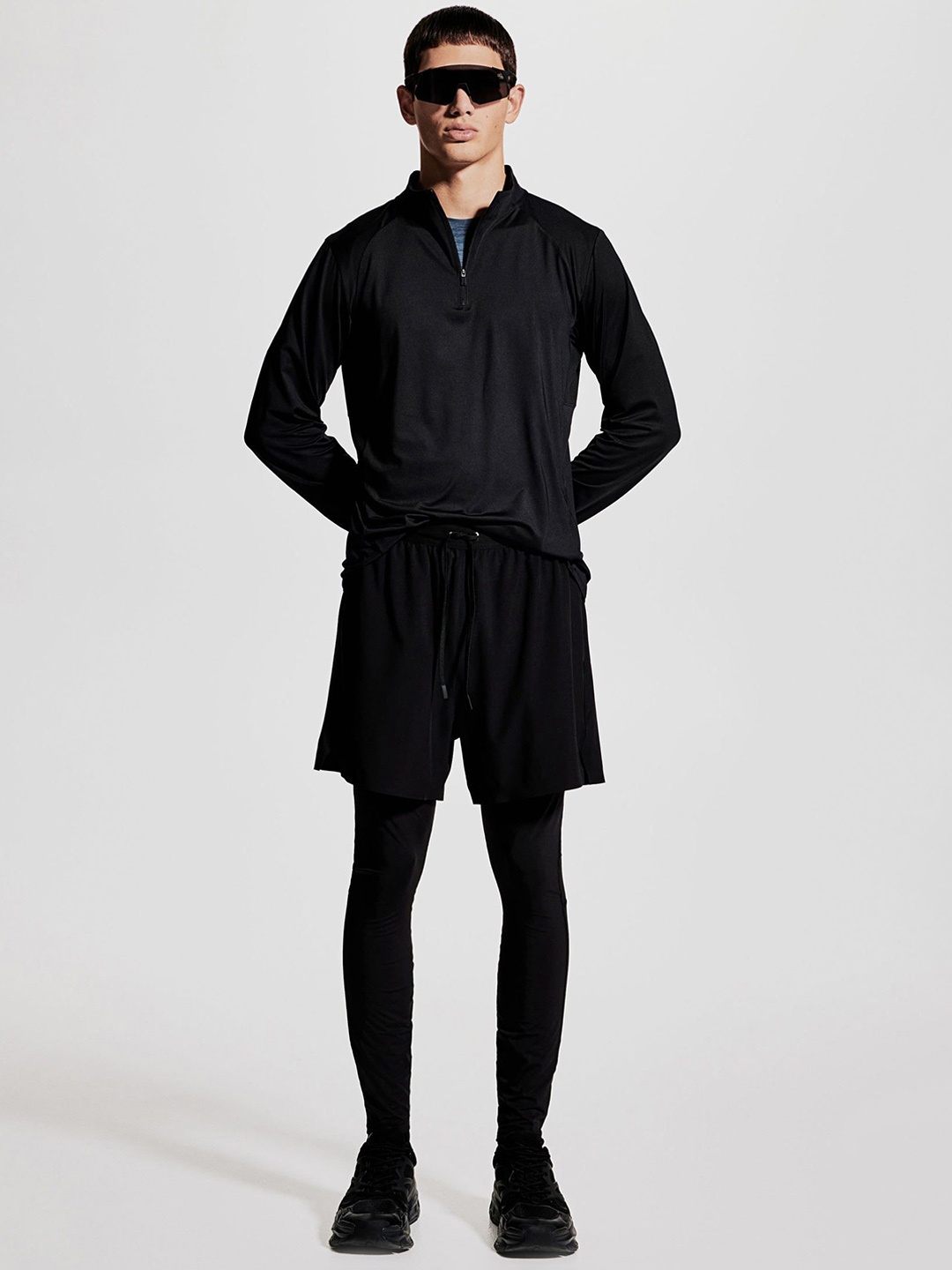 

H&M Double-Layered Running Shorts With Dry Move, Black