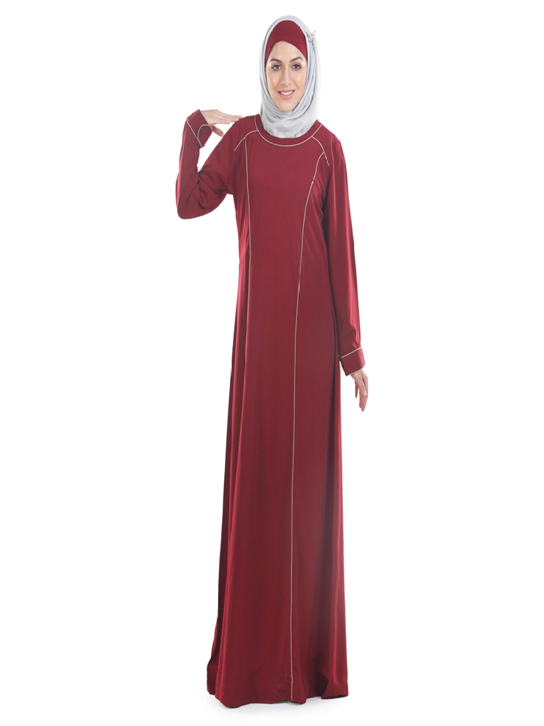 

MOMIN LIBAS Round Neck Burqas Abaya & Burqa, Maroon