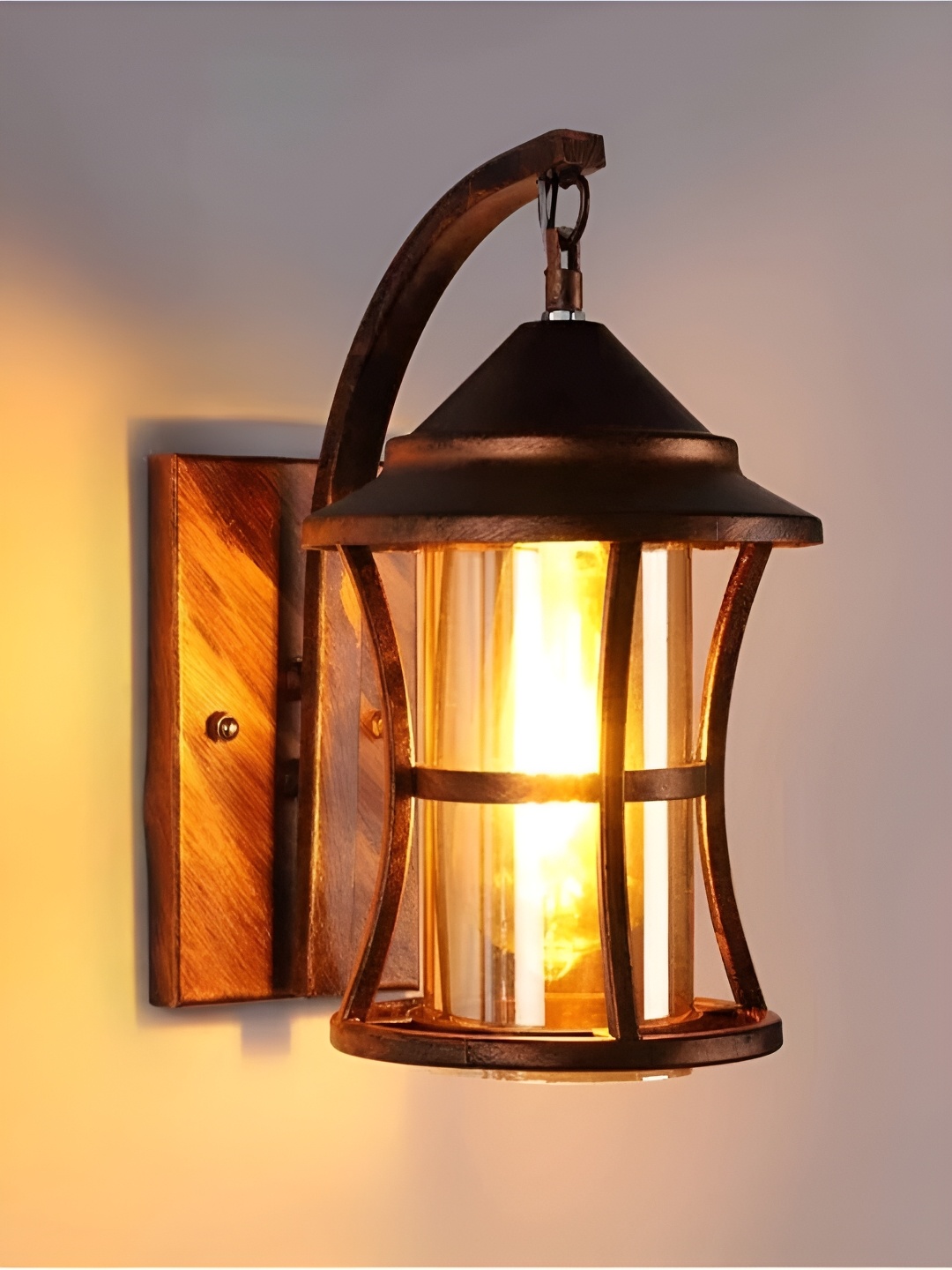 

GAUVIK Copper-Toned & Transparent Metal Cylinder Shaped Wall Lamp