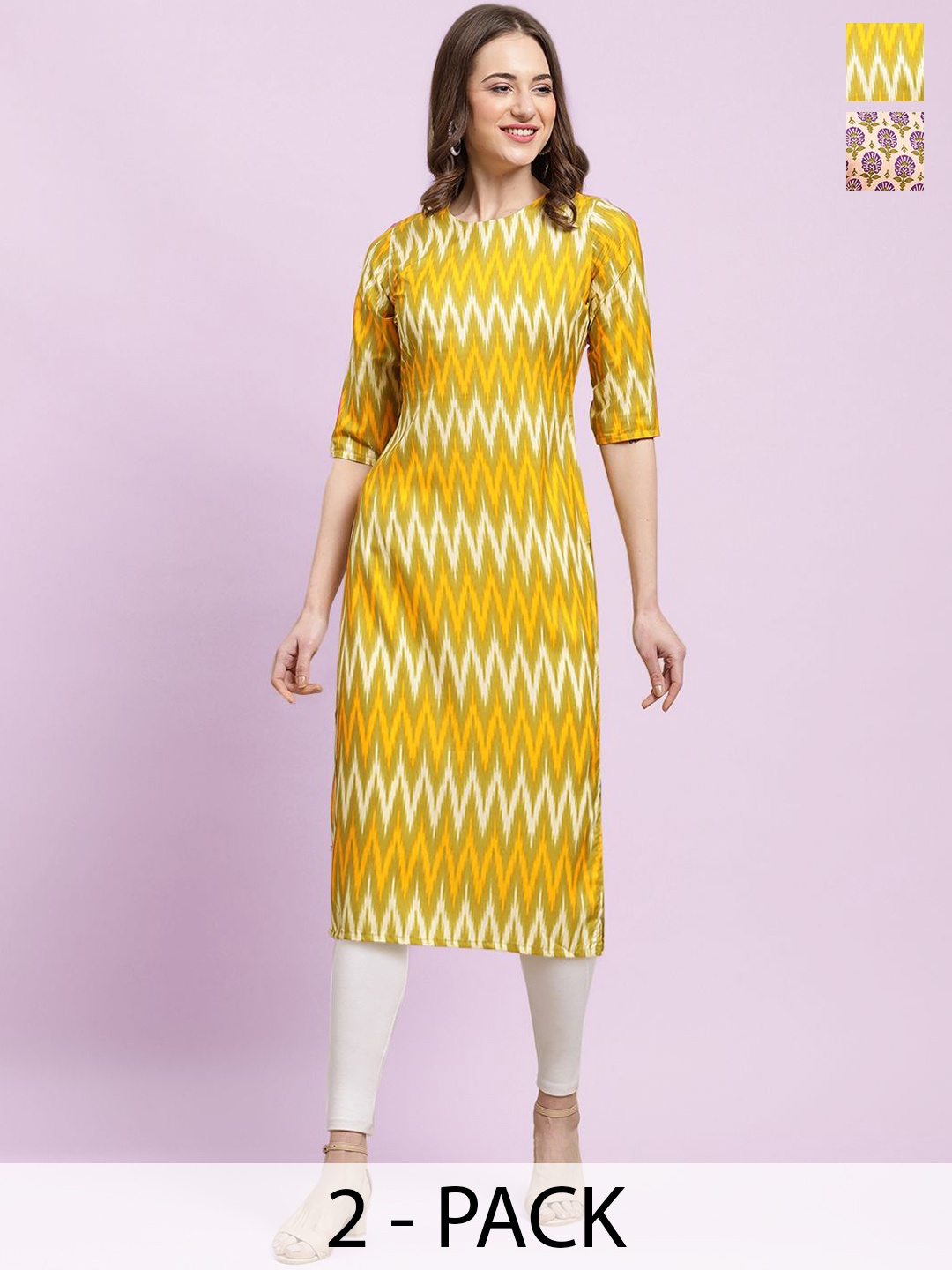 

Moda Rapido Women Ethnic Motifs Printed Floral Crepe Kurta, Multi