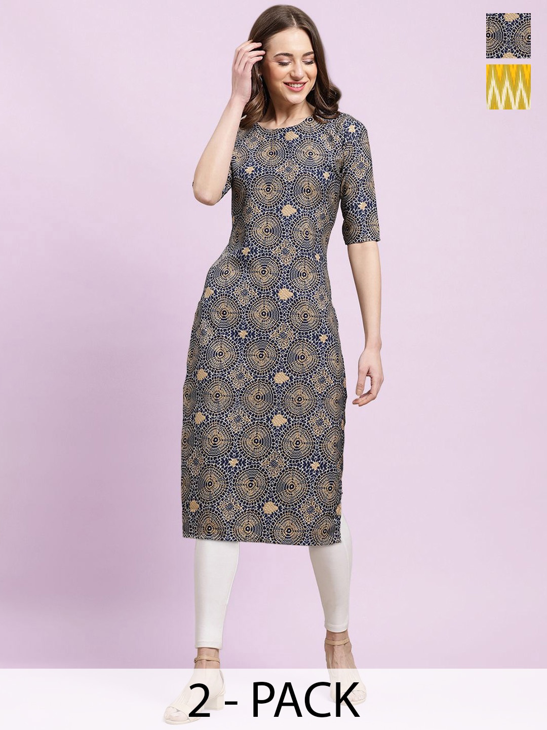 

Moda Rapido Women Ethnic Motifs Printed Floral Crepe Kurta, Multi