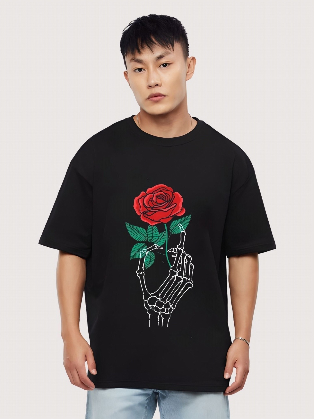 

Moda Rapido Men Drop-Shoulder Sleeves T-shirt, Black