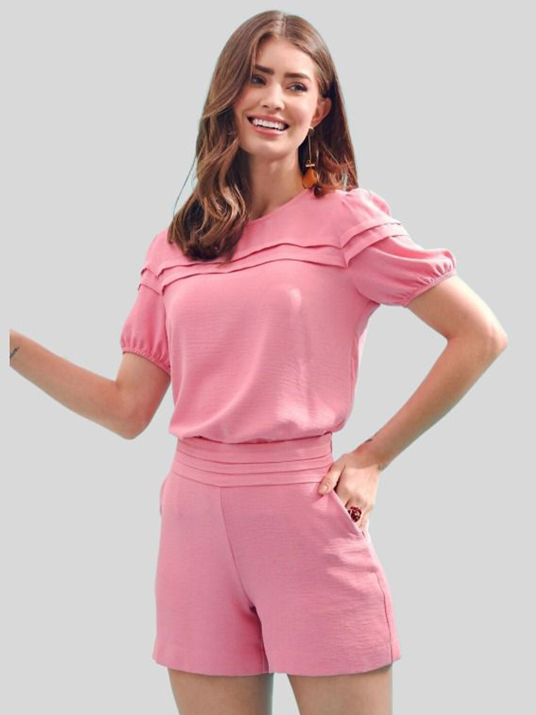 

FNOCKS Top with Shorts Co-Ords, Pink