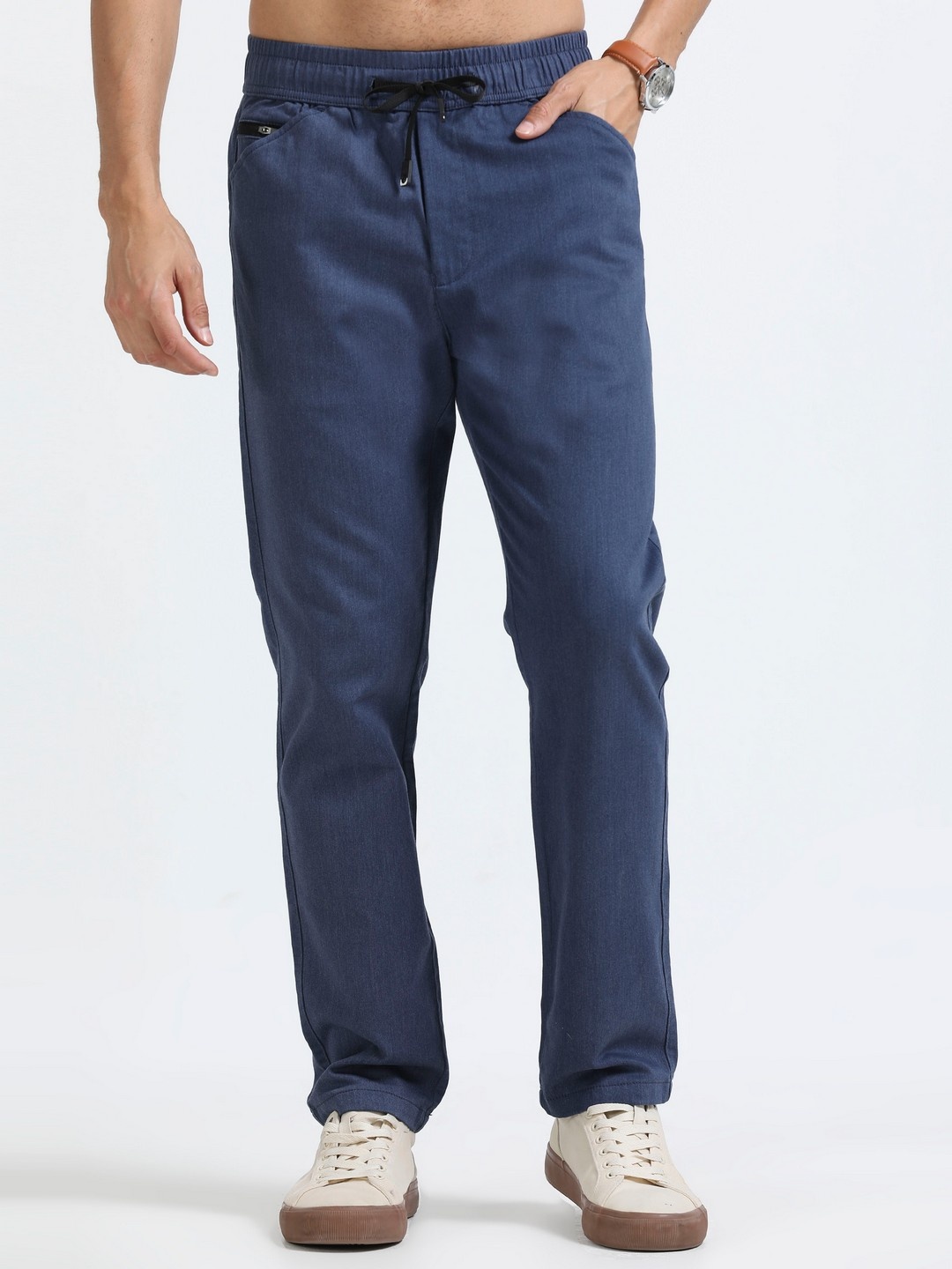 

NEVER NEUD Men Relaxed Airport Traveller Regular Trousers, Navy blue