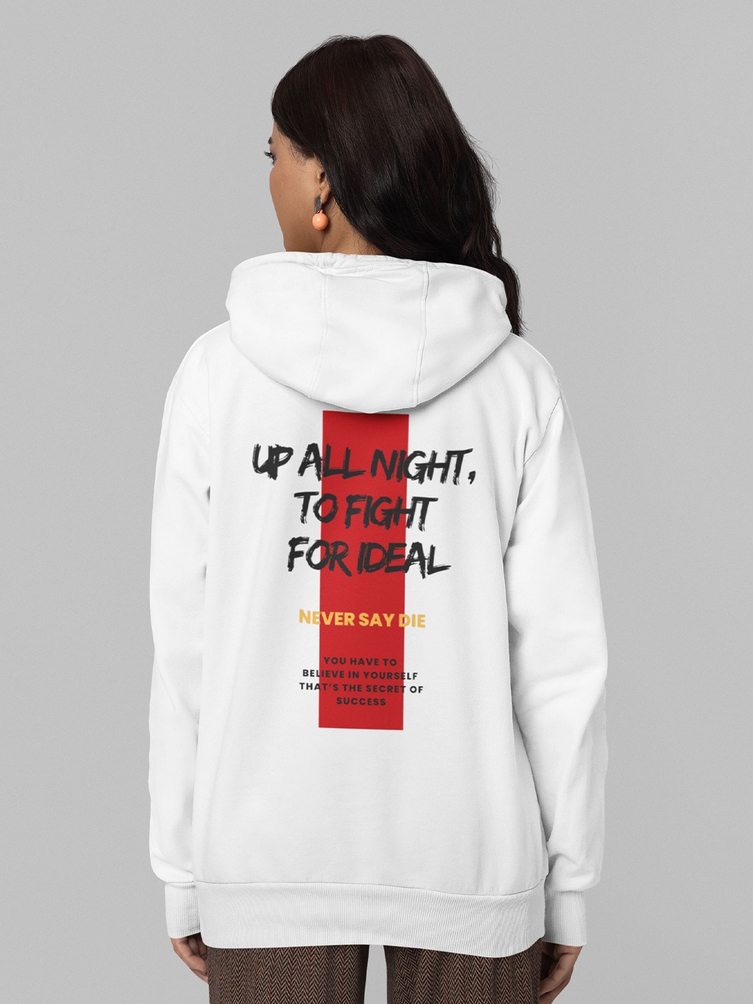 

TheBTclub Women Up All Night Hooded Sweatshirt, White