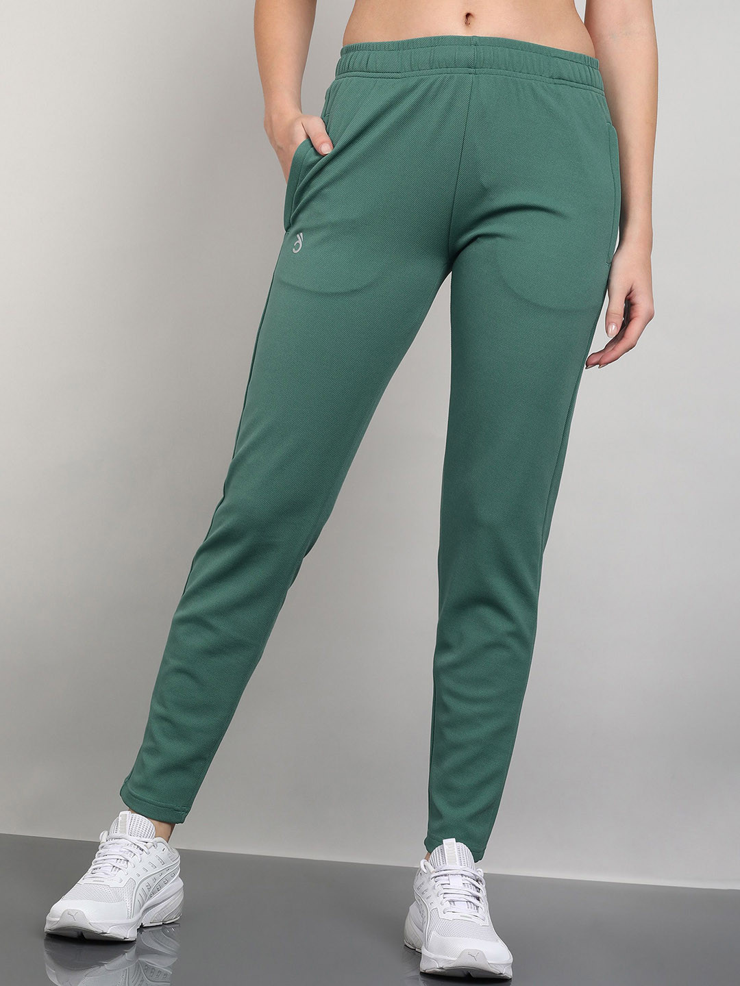 

Moda Rapido Women Slim-Fit Mid Rise Track Pants, Sea green