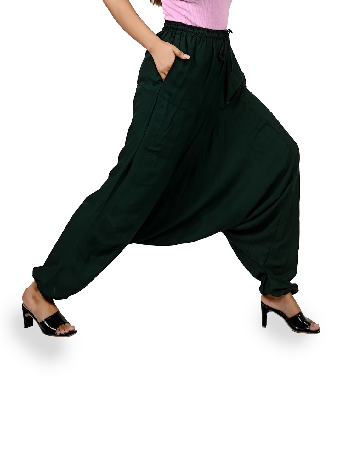 

NarNari Women Harem Pants, Green