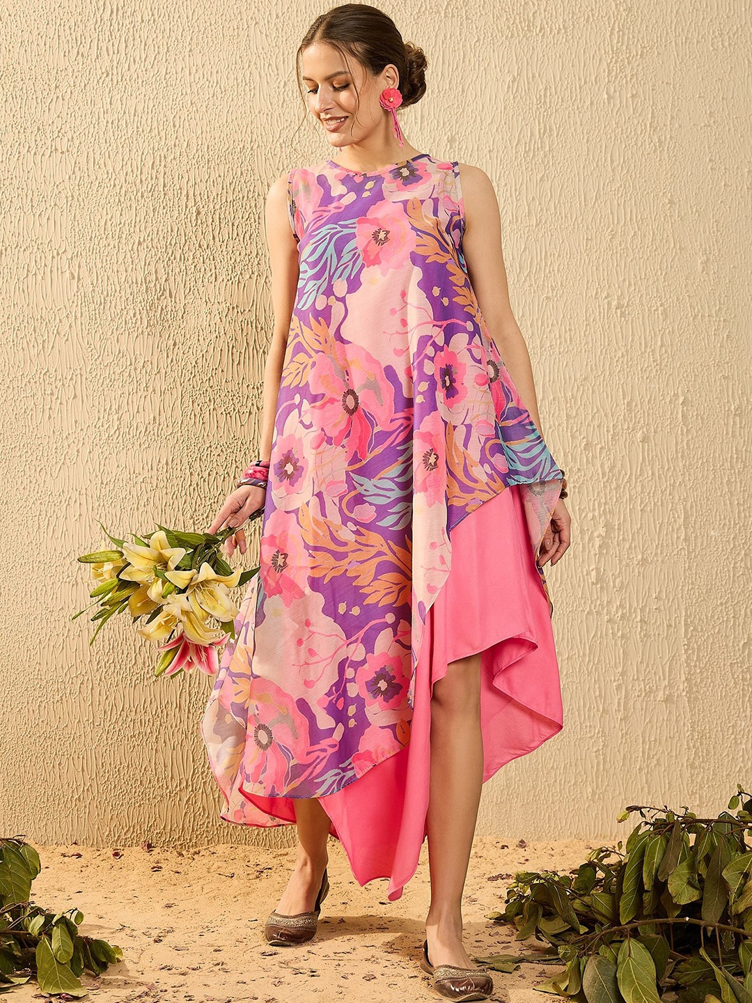 

InWeave Floral Print A-Line Maxi Dress, Purple