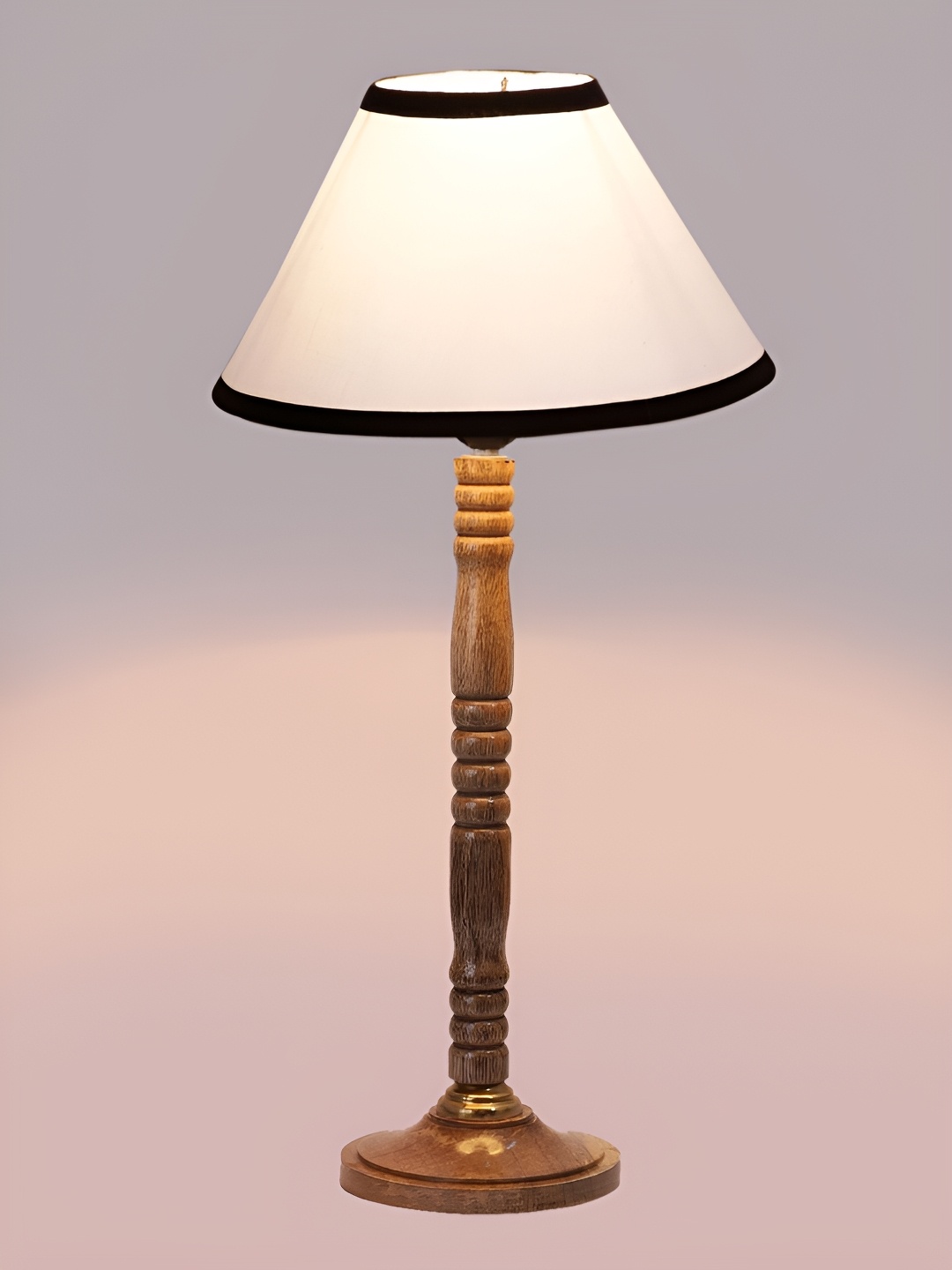 

Devansh White and Brown Wooden Frusturical Shaped Table Lamp