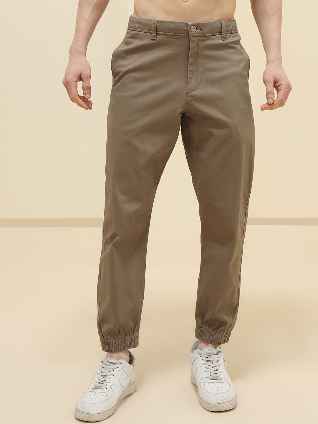 

XABIRI Men Slim Fit Trousers, Khaki